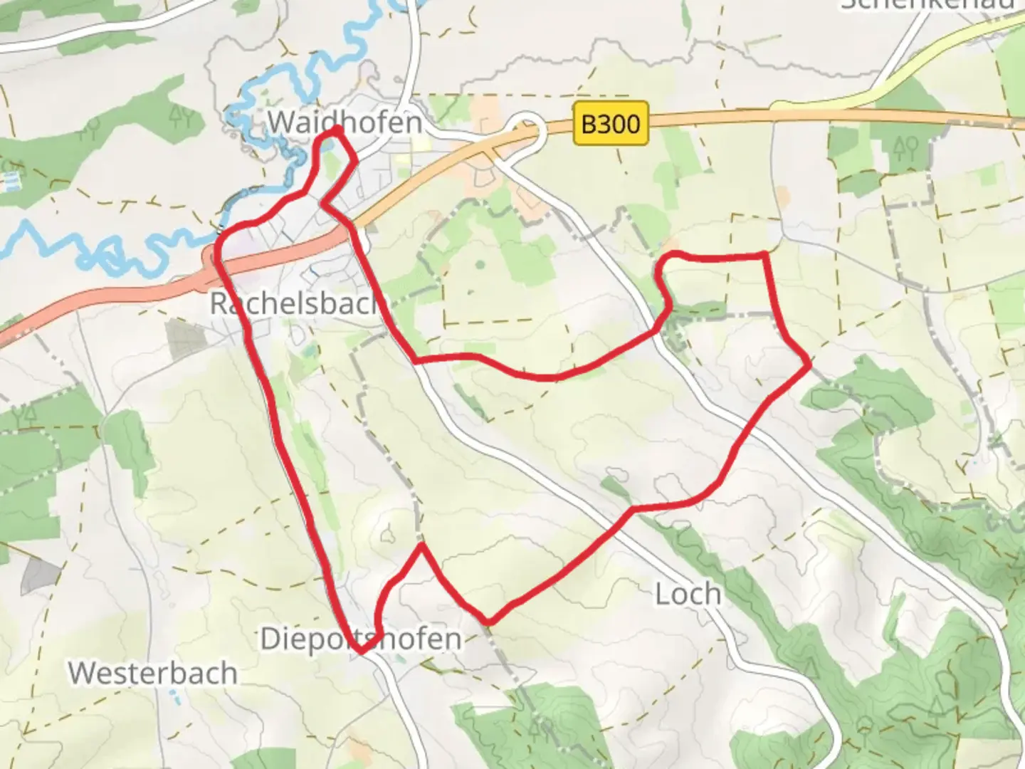 An image depicting the trail Marienweg and its surrounding area.