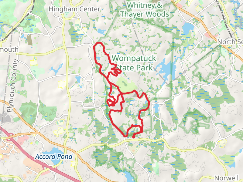 Prospect Hill, Woodpecker Pond and Accord Brook Loop mobile static map