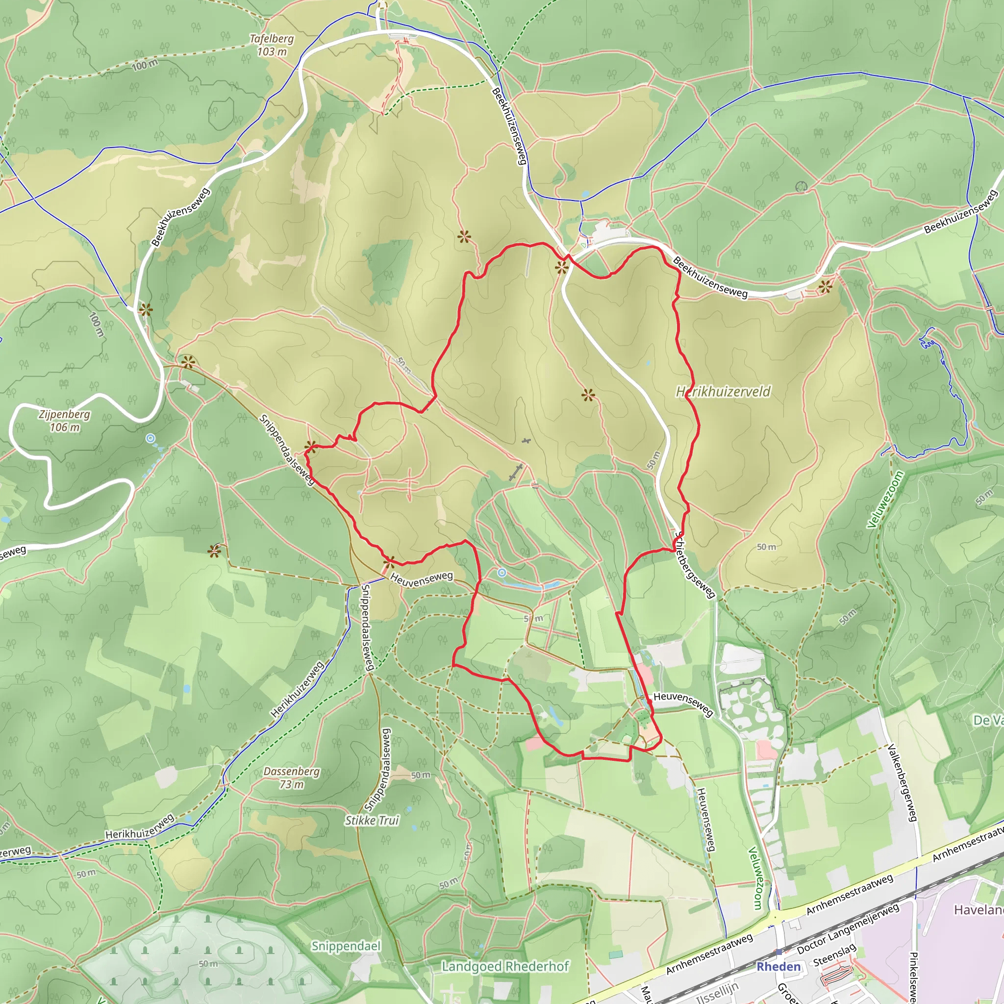 Potjesberg, Kraaijenberg and De Potjes Loop mobile static map
