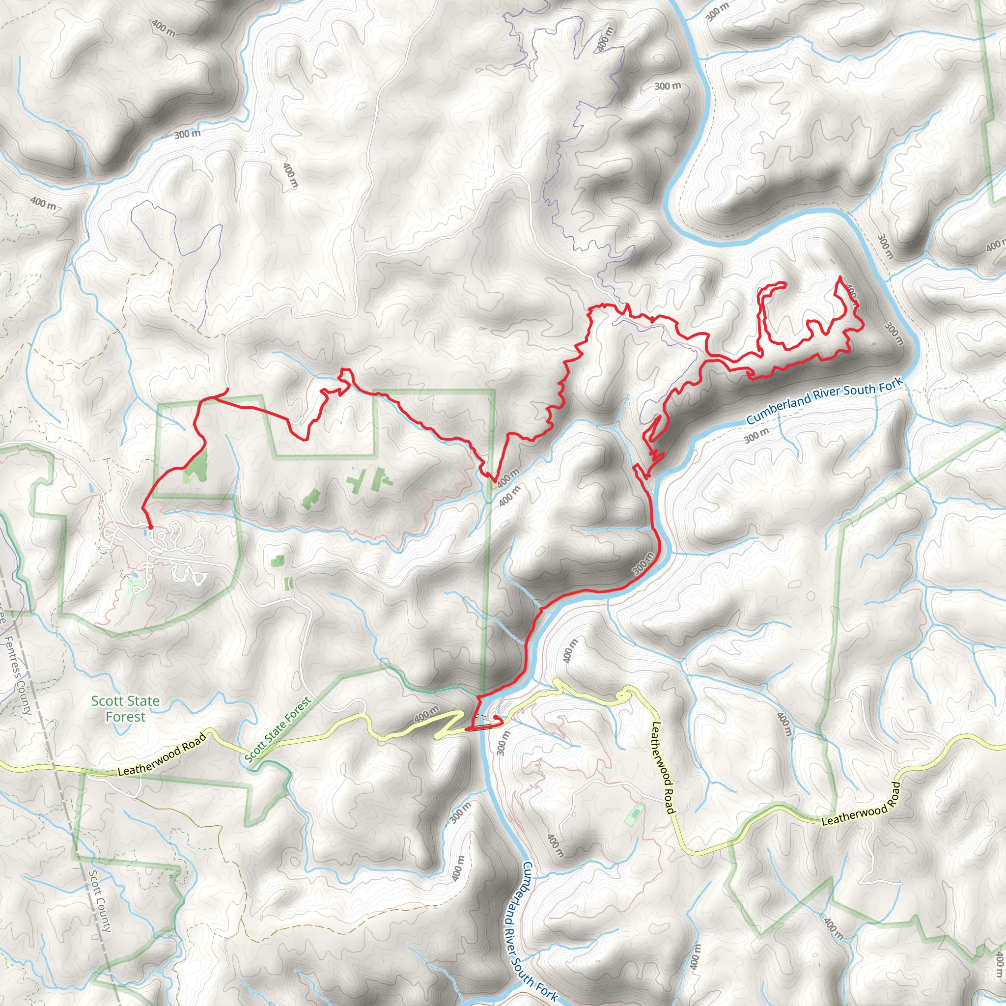 John Muir, Grand Gap and Fall Branch Trail mobile static map