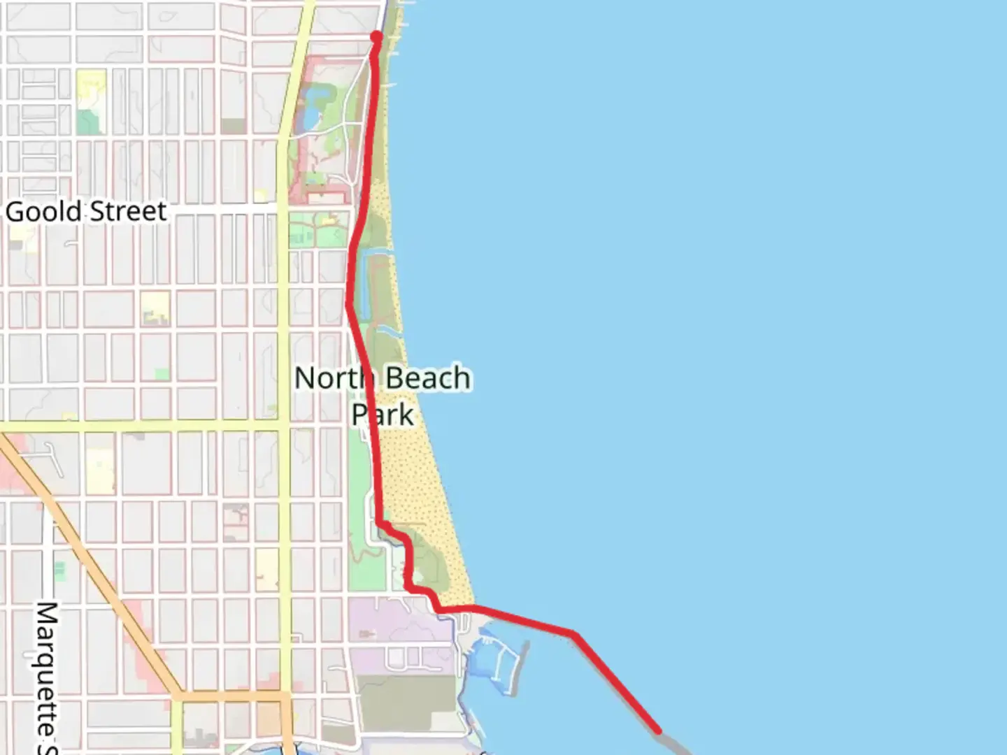 An image depicting the trail Lake Michigan Pathway and its surrounding area.