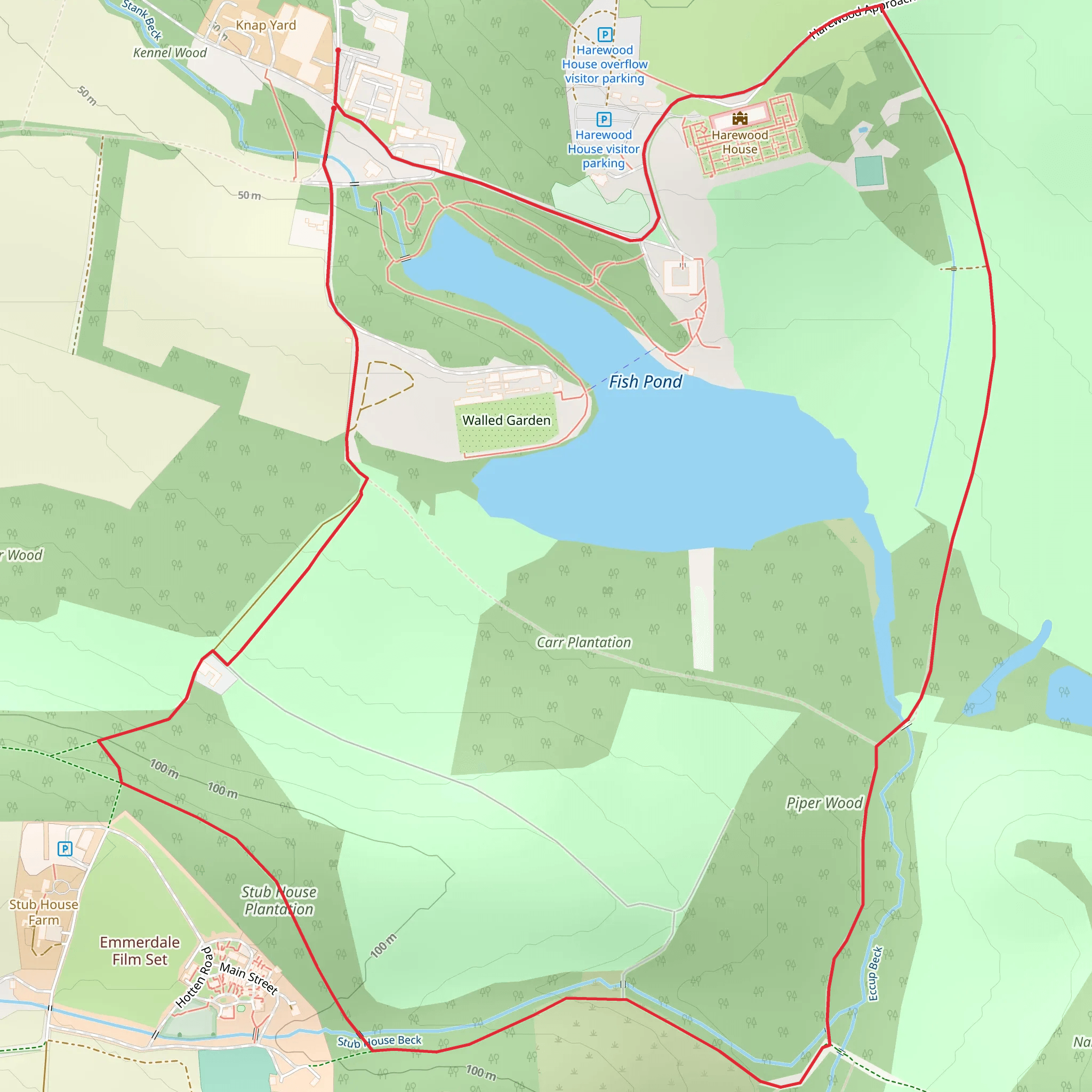 Harewood House Loop mobile static map