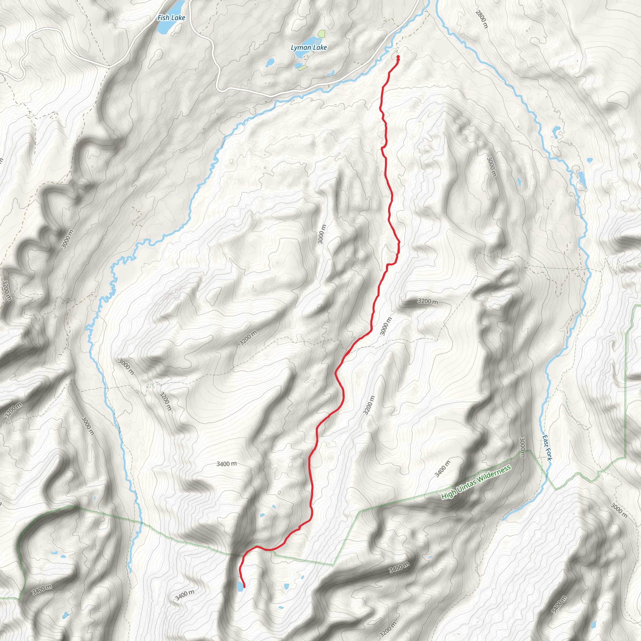 Bobs Lake via Middle Fork Black Fork Trail mobile static map