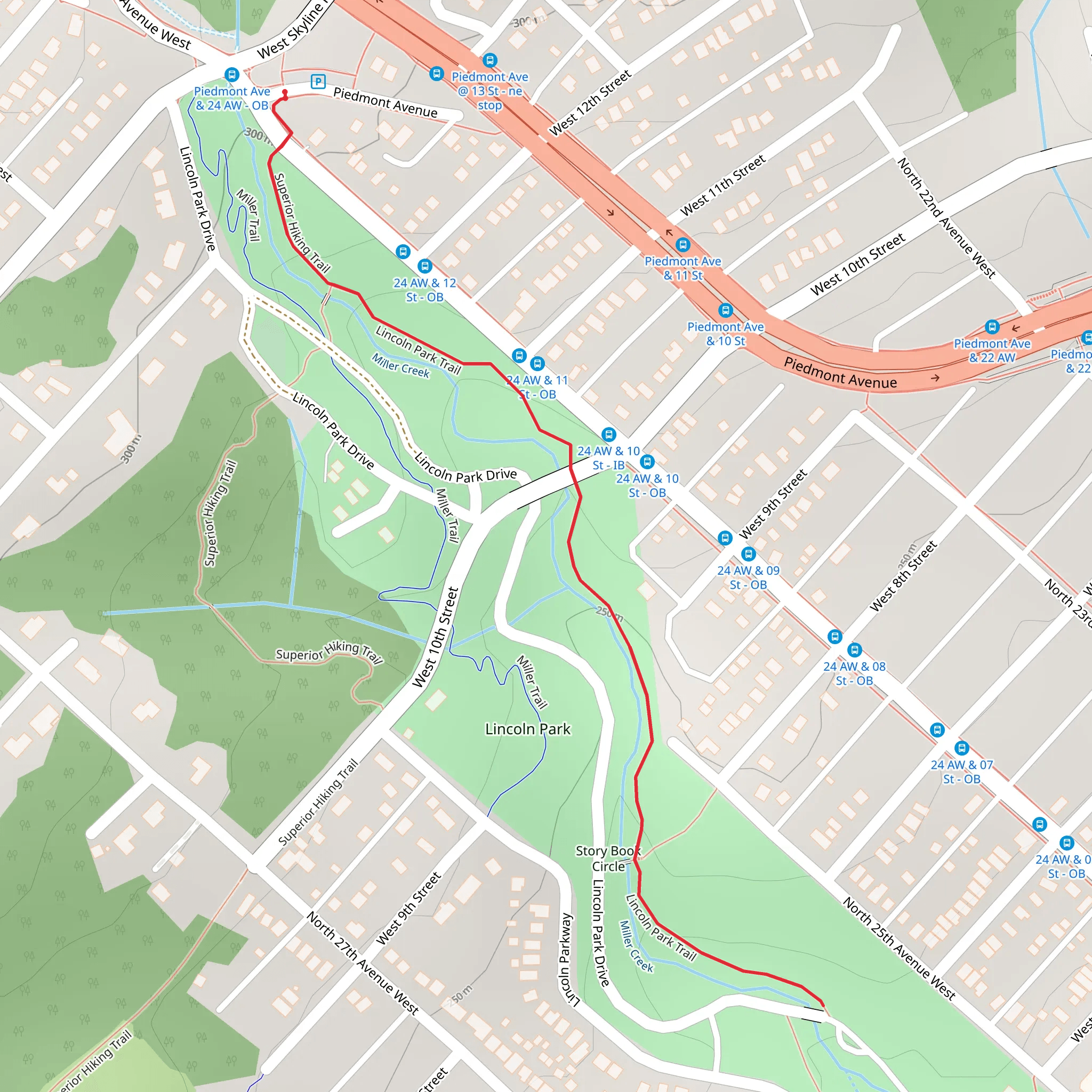 Lincoln Park Trail mobile static map