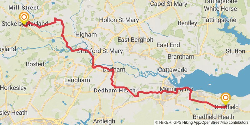 Middleton in Teesdale to Harwich Walk stage 42 Map