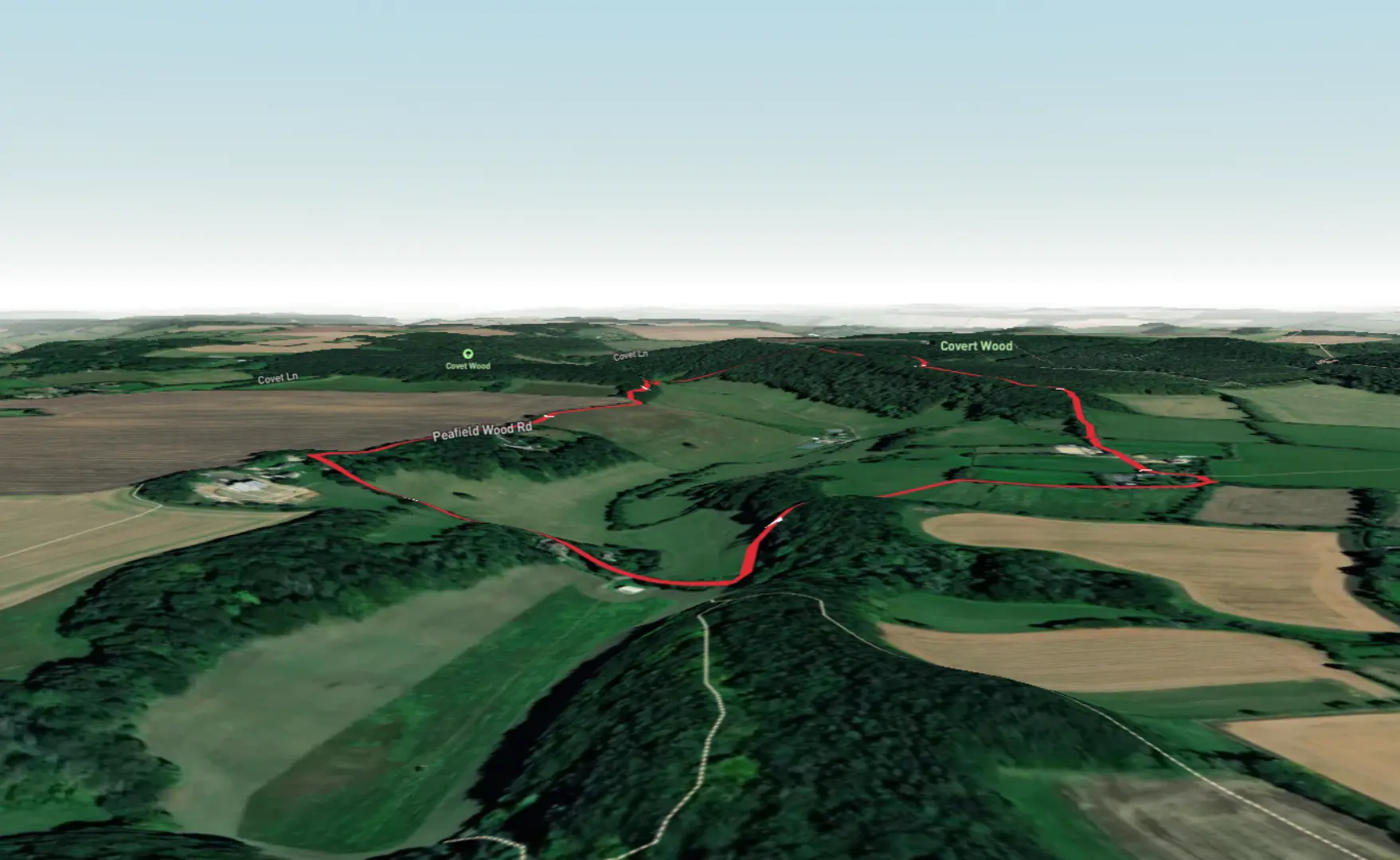 An image depicting the trail Old Bladbean Stud Gardens Loop and its surrounding area.