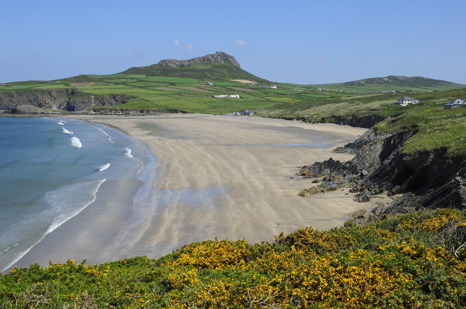 An image depicting the trail St David's Head and Carn Llidi and its surrounding area.