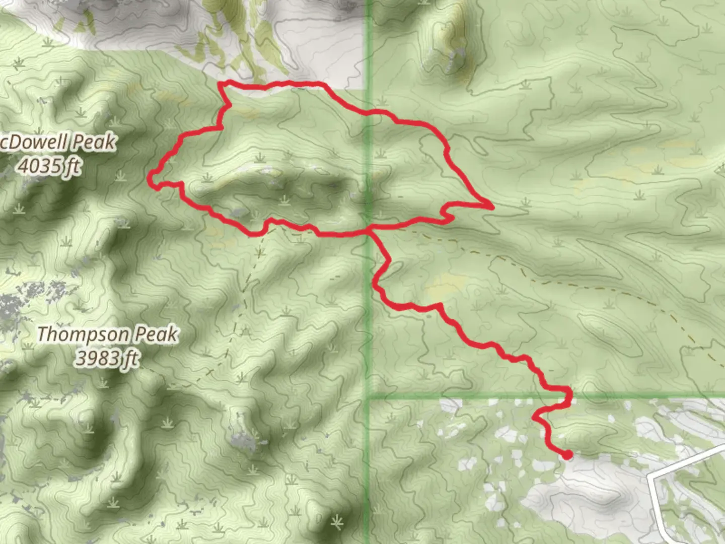 An image depicting the trail Golden Eagle, Prospector and Maricopa Loop Trail and its surrounding area.