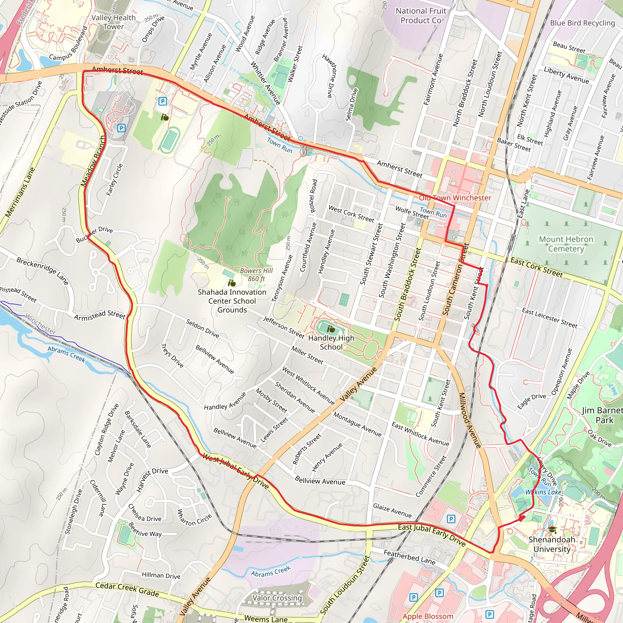 Green Circle Trail mobile static map