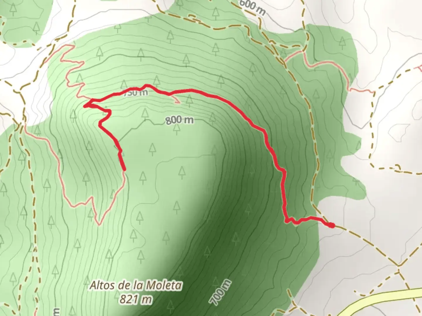 An image depicting the trail Hermitage of the Magdalena PR TE 156 and its surrounding area.