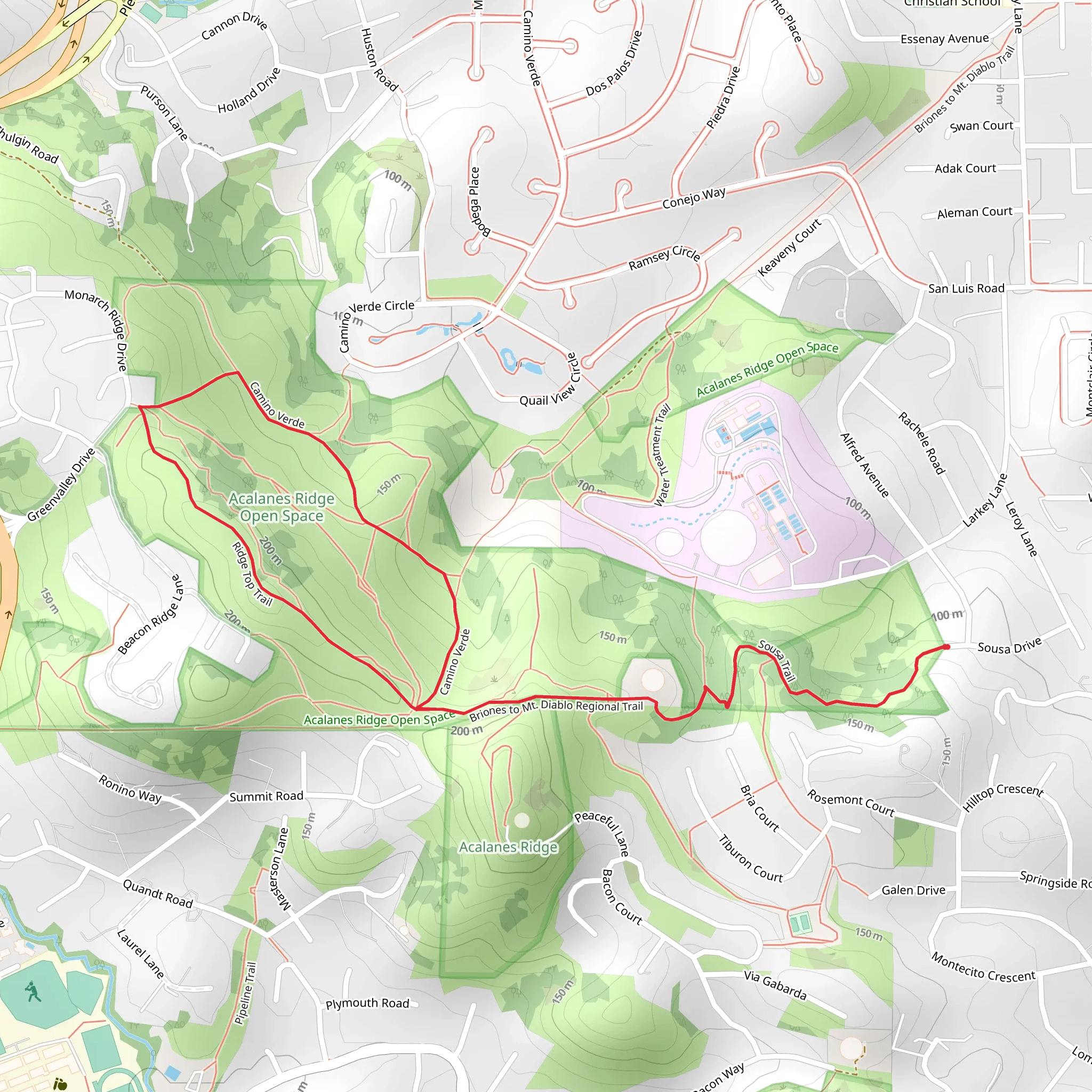 Sousa, Ridge Top and Camino Verde Loop Trail mobile static map