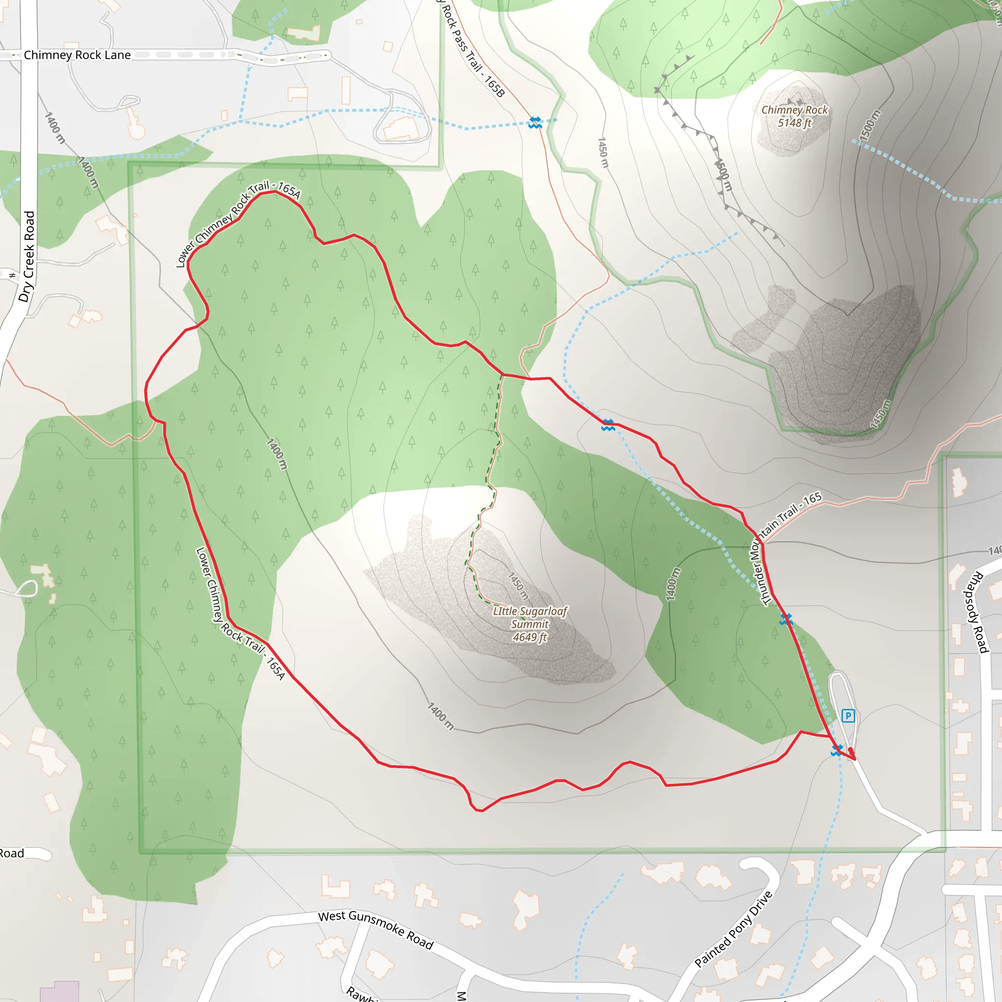 Lower Chimney Rock Trail mobile static map