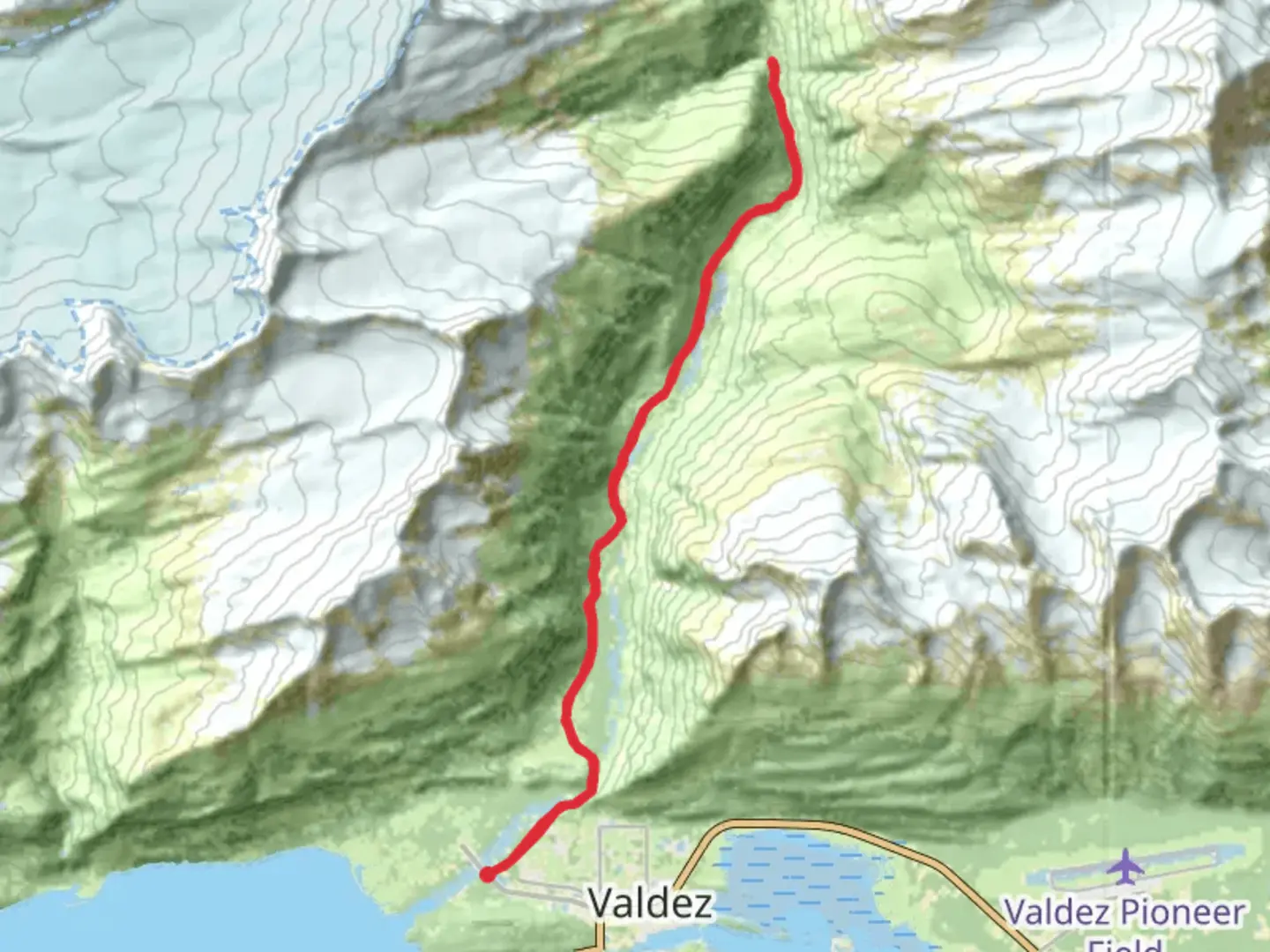 An image depicting the trail Mineral Creek Walkalong from Valdez and its surrounding area.