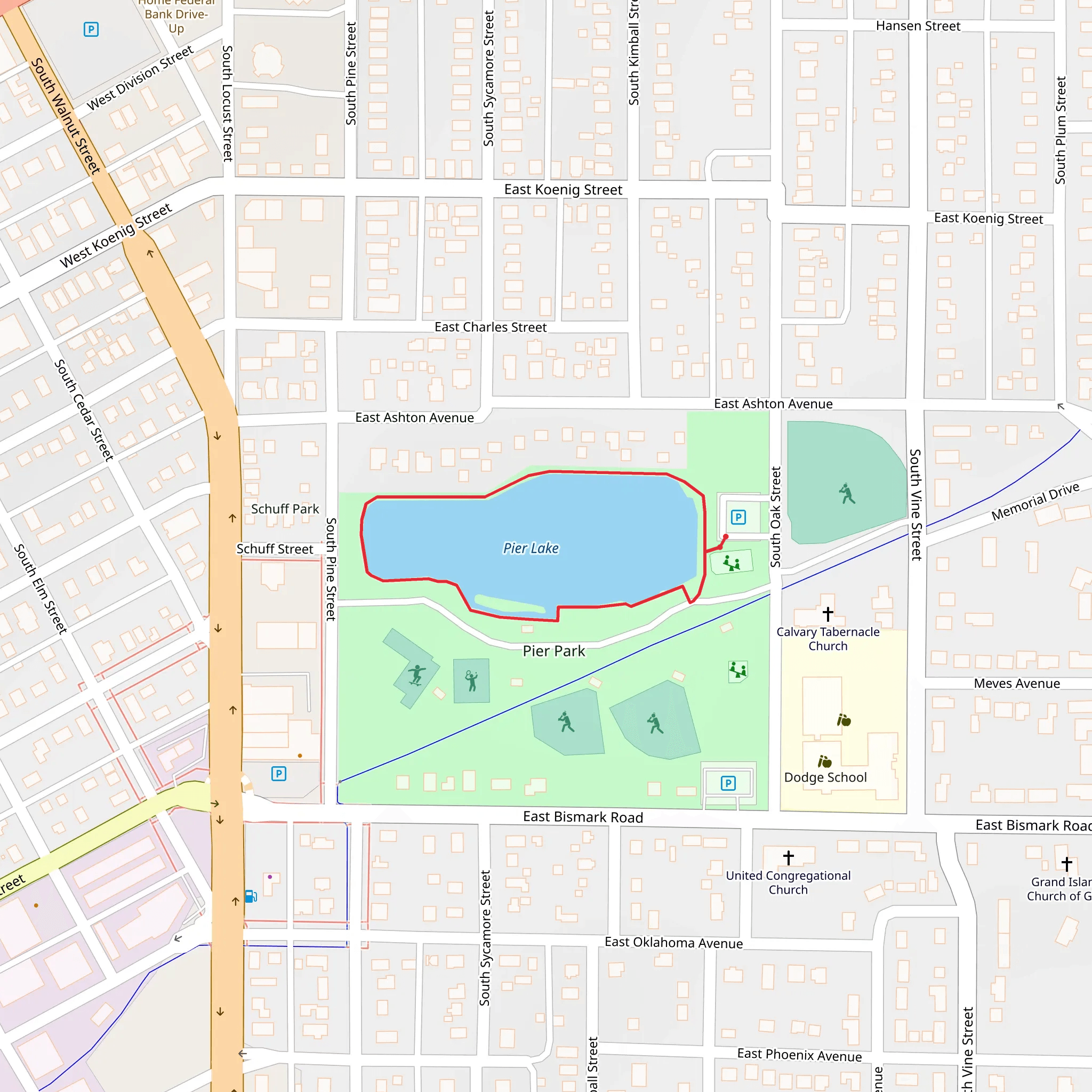 Pier Lake Loop mobile static map