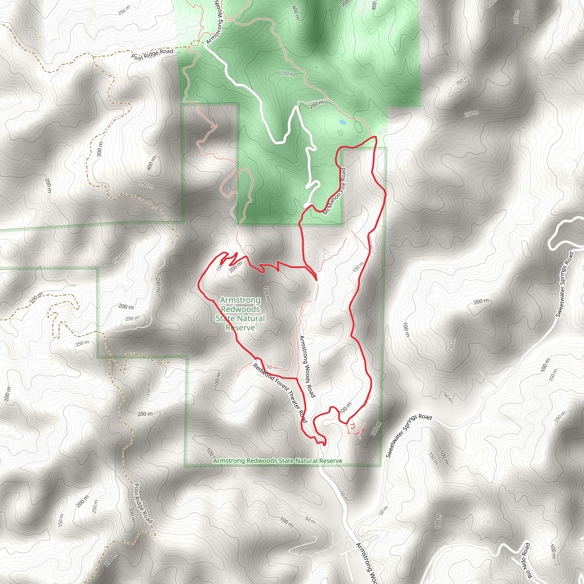East Ridge and Pool Ridge Loop Trail mobile static map