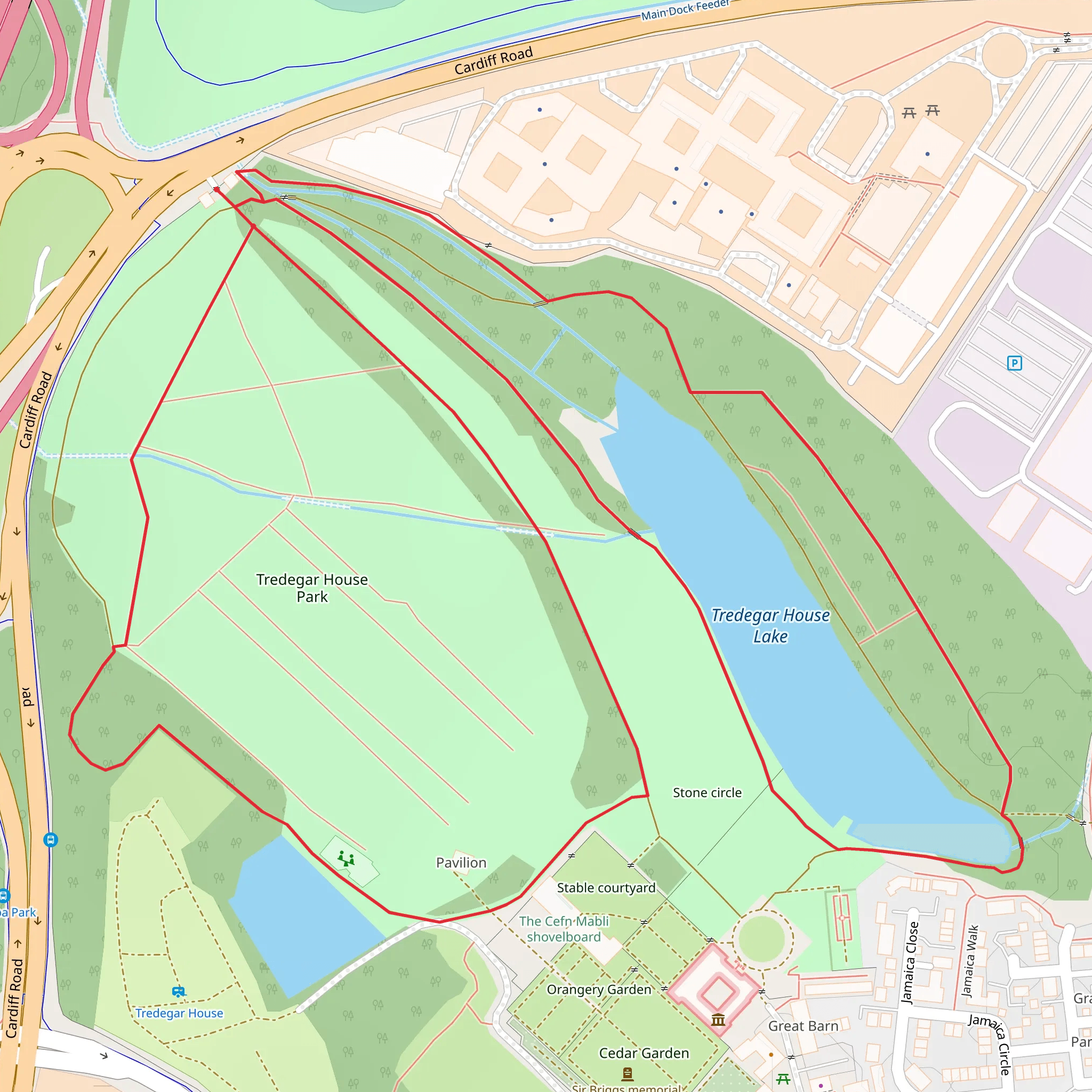 Tredegar House Country Park Loop mobile static map