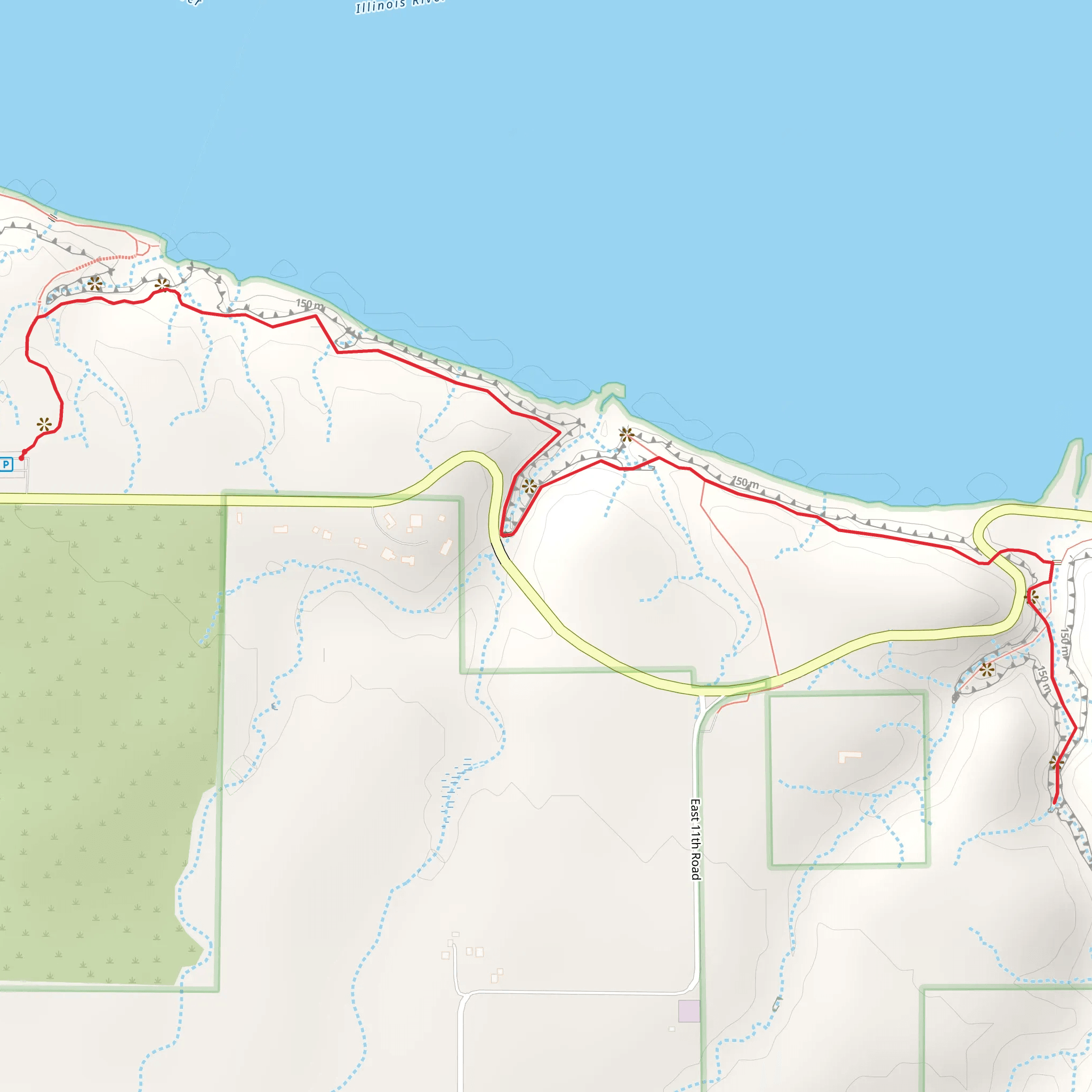 Parkman's Plain Trail Out and Back mobile static map