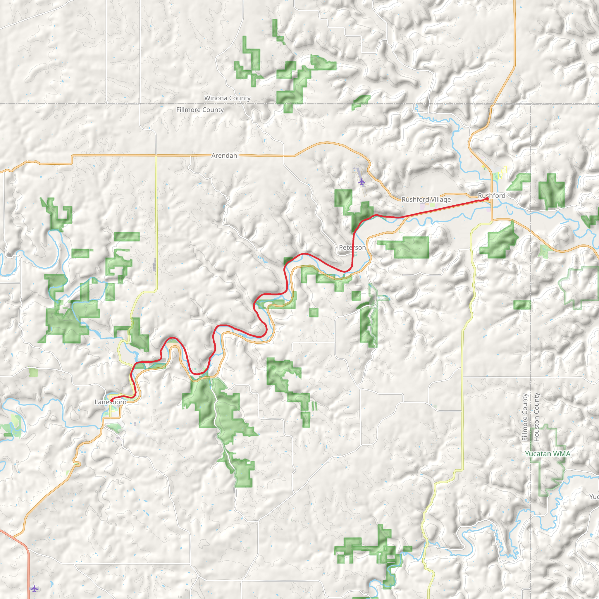 Root River State Trail Long mobile static map