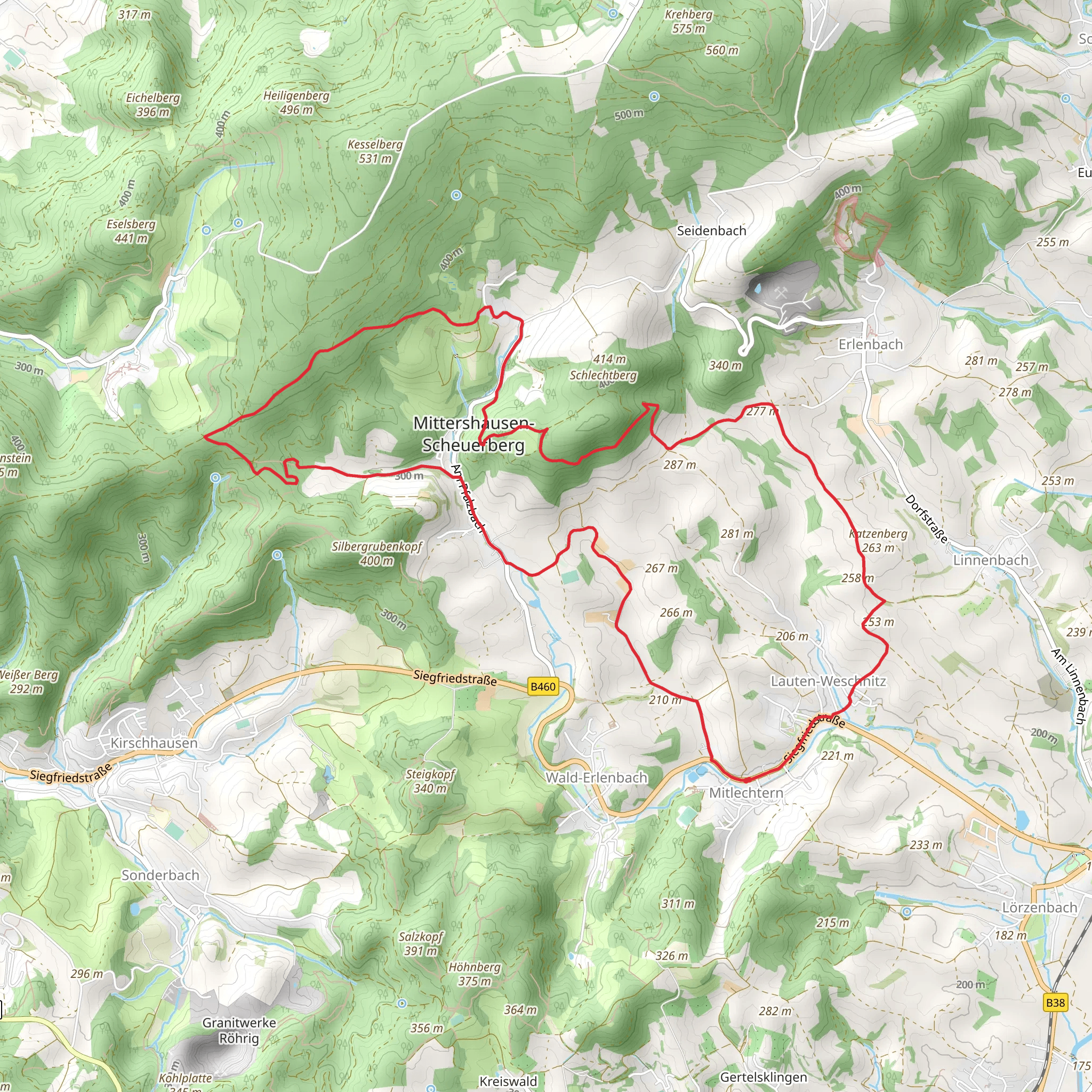 Hambacher Grenzweg and Igelsbachstraße Loop mobile static map