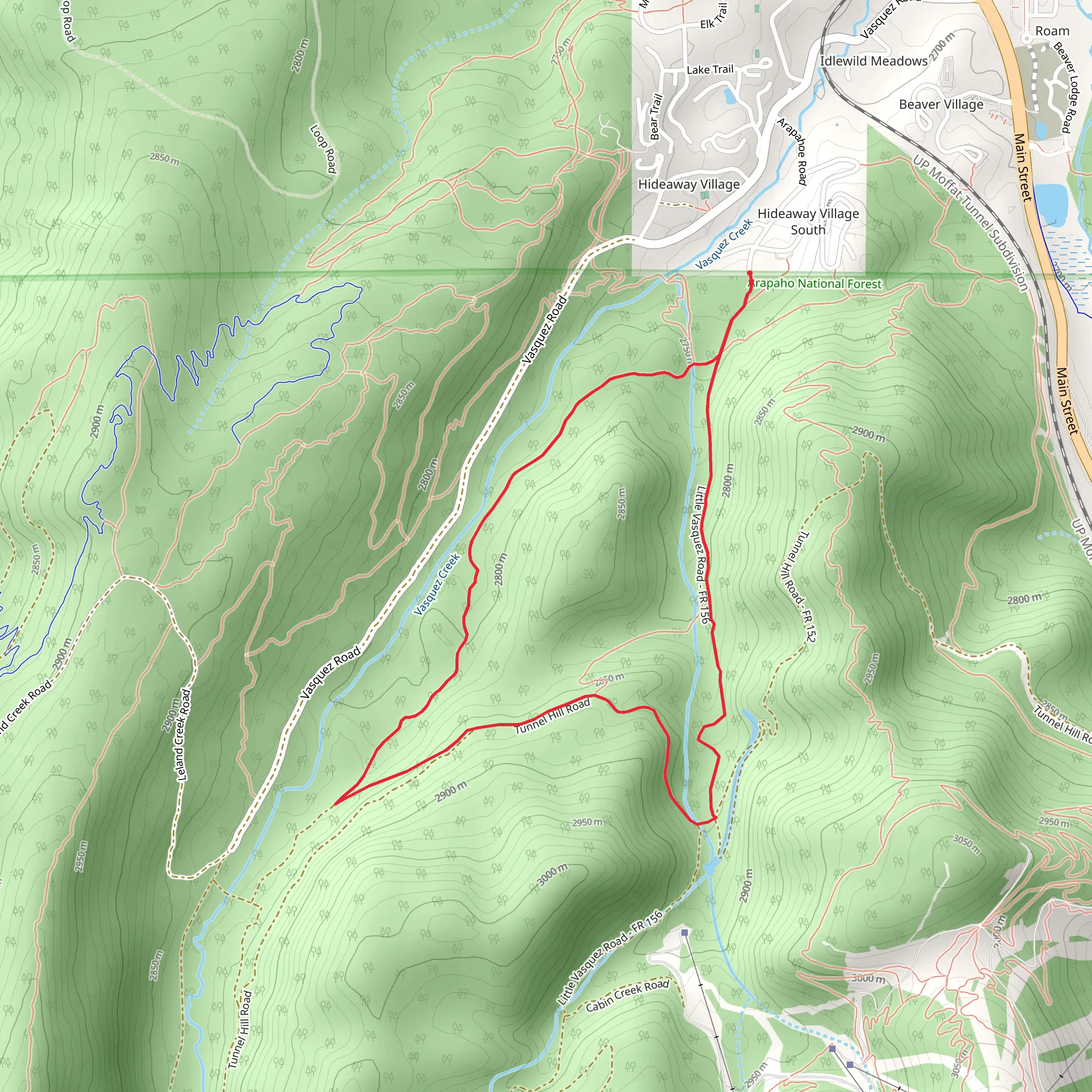 Blue Sky and Little Vasquez Loop Trail mobile static map