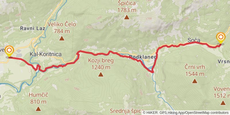 Soca Trail stage 2 Map