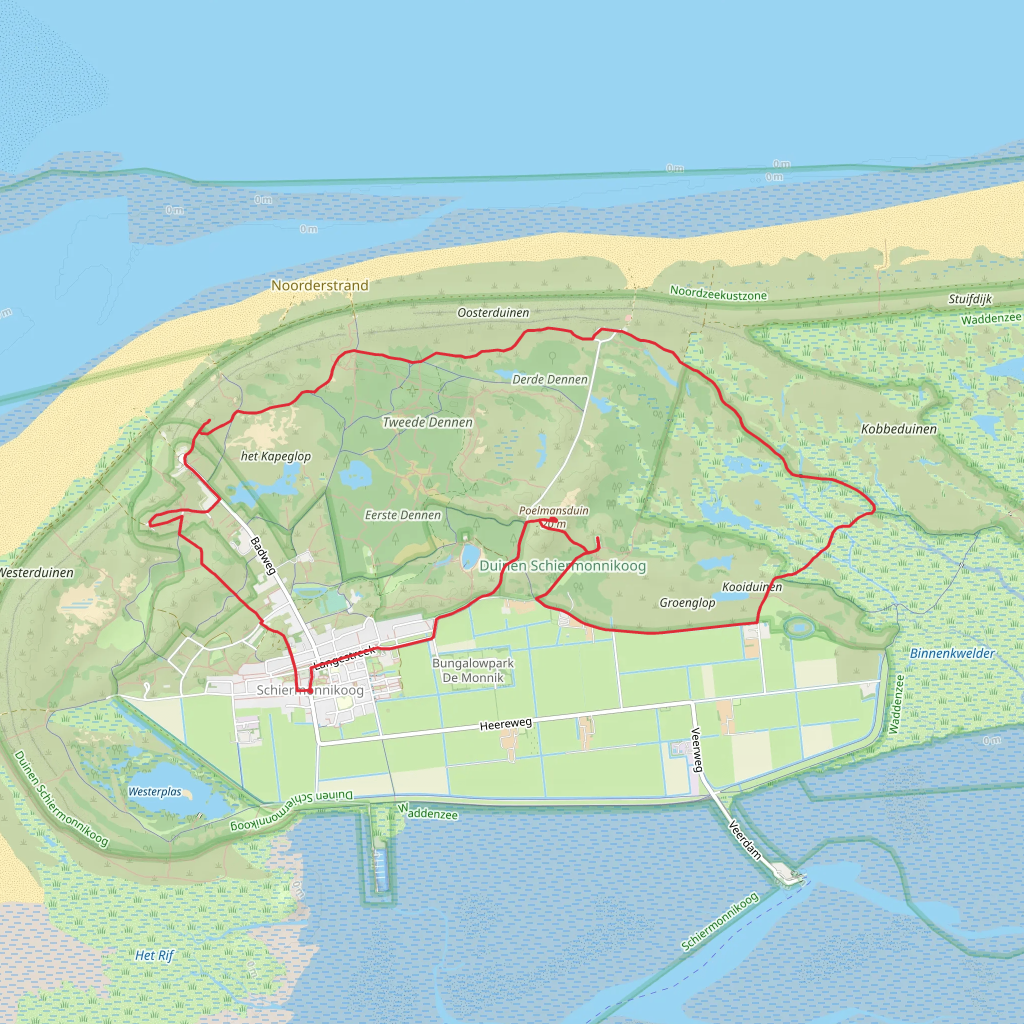 Poelmansduin and Vredenhof via Reddings Weg and Kooi Weg and Johannes de jongpad Loop mobile static map