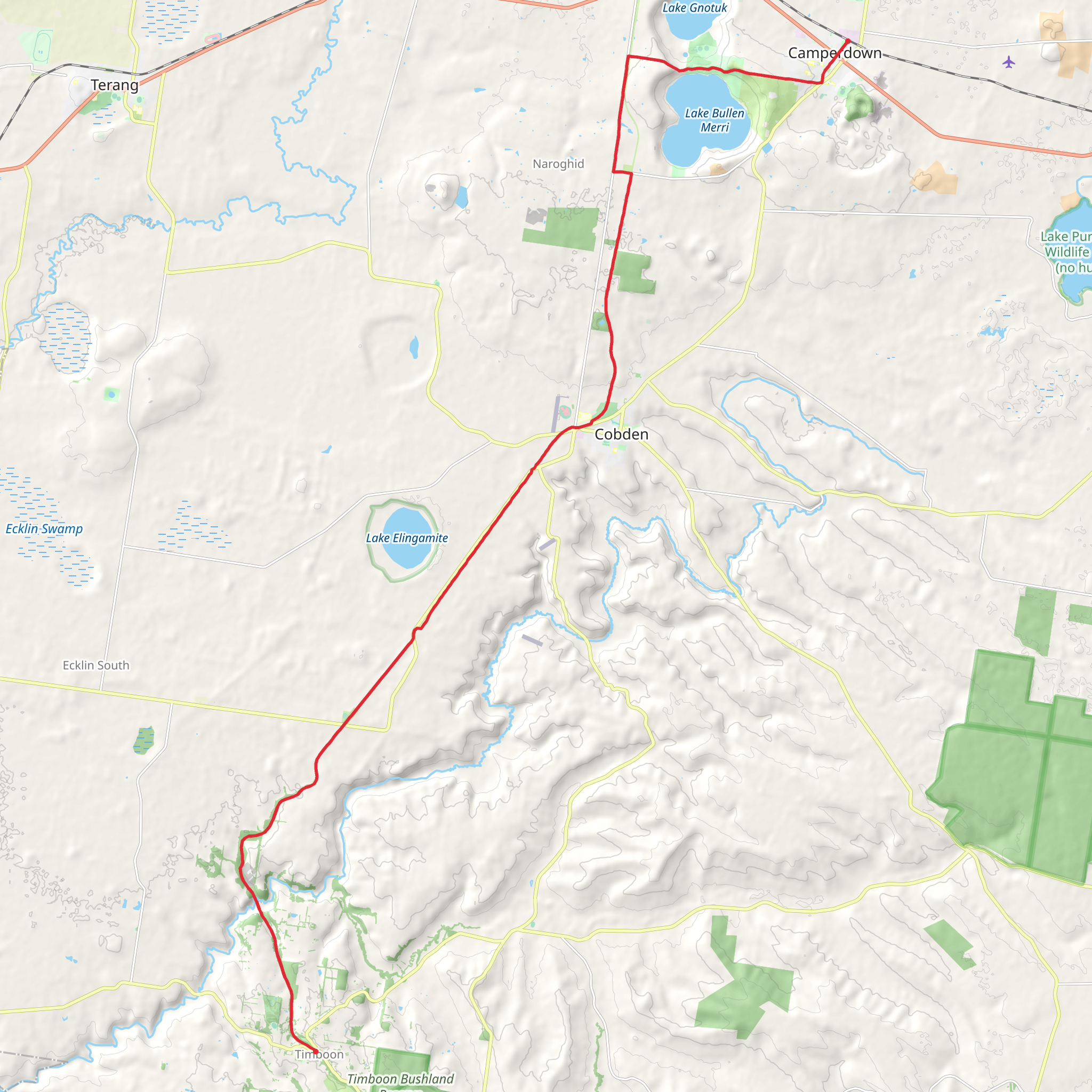 Camperdown to Timboon Rail Trail mobile static map
