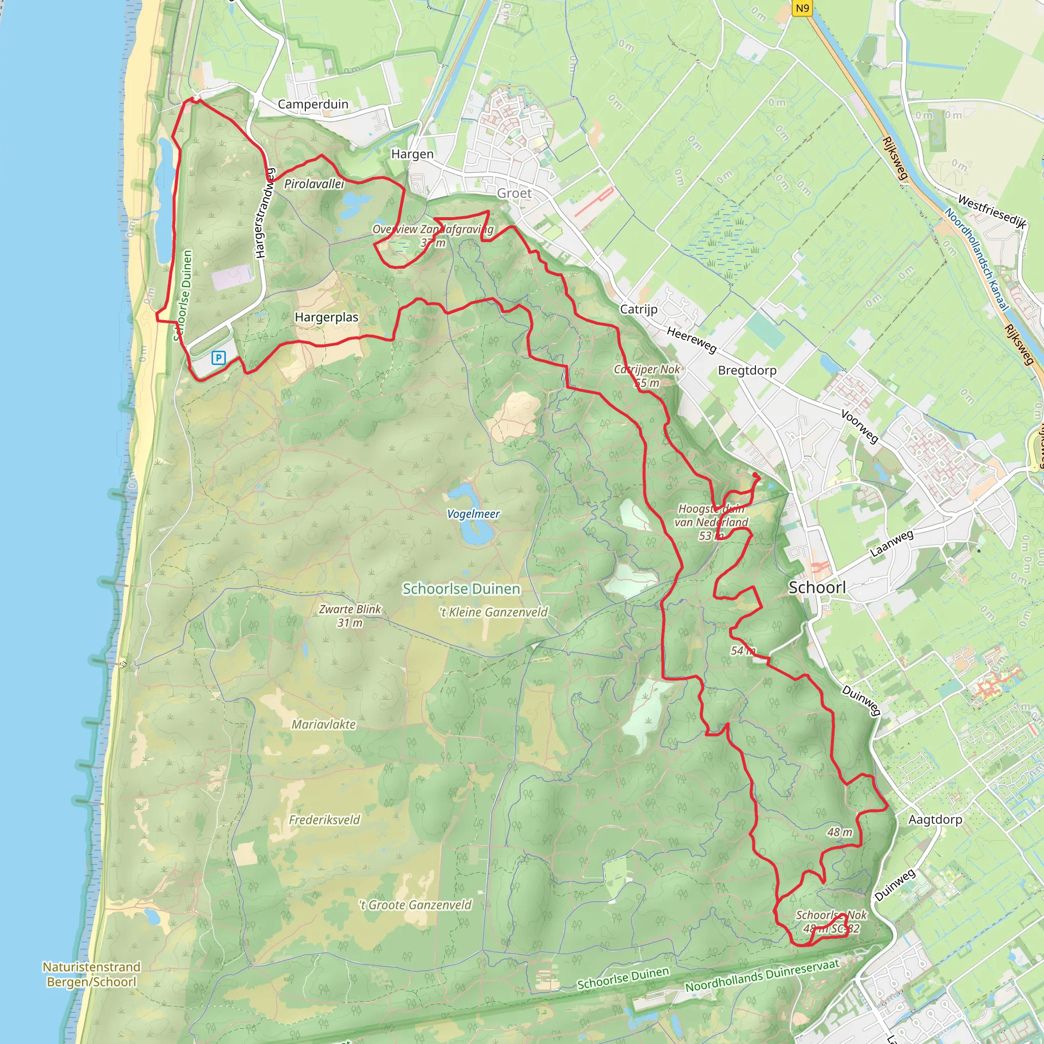 Jouke Minkemapad and Muizen Weg and Rand Weg Loop mobile static map