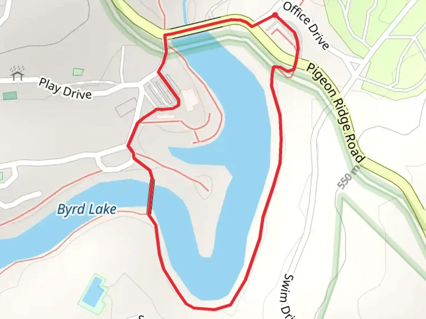 An image depicting the trail Byrd Lake and its surrounding area.