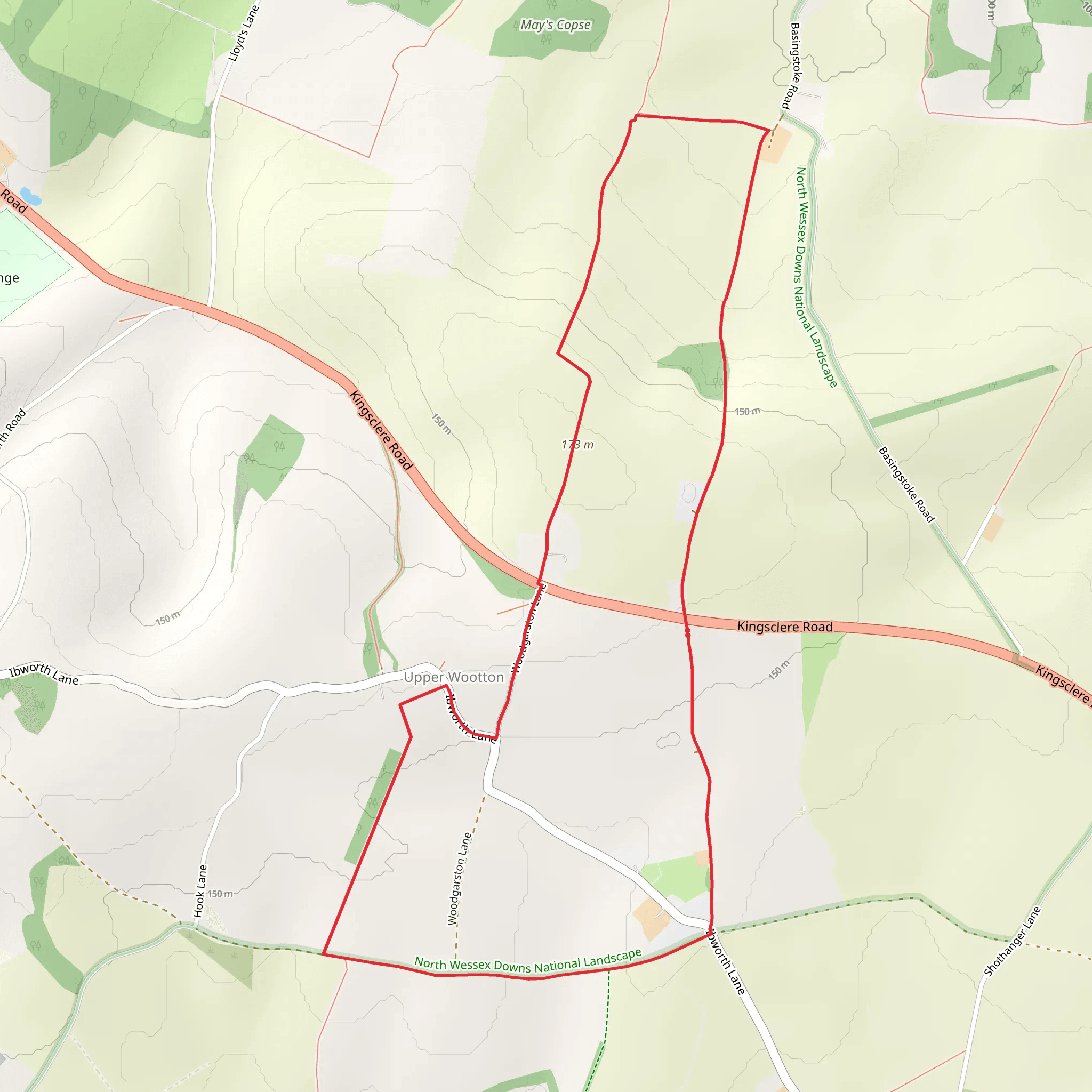 Upper Wootton Loop mobile static map