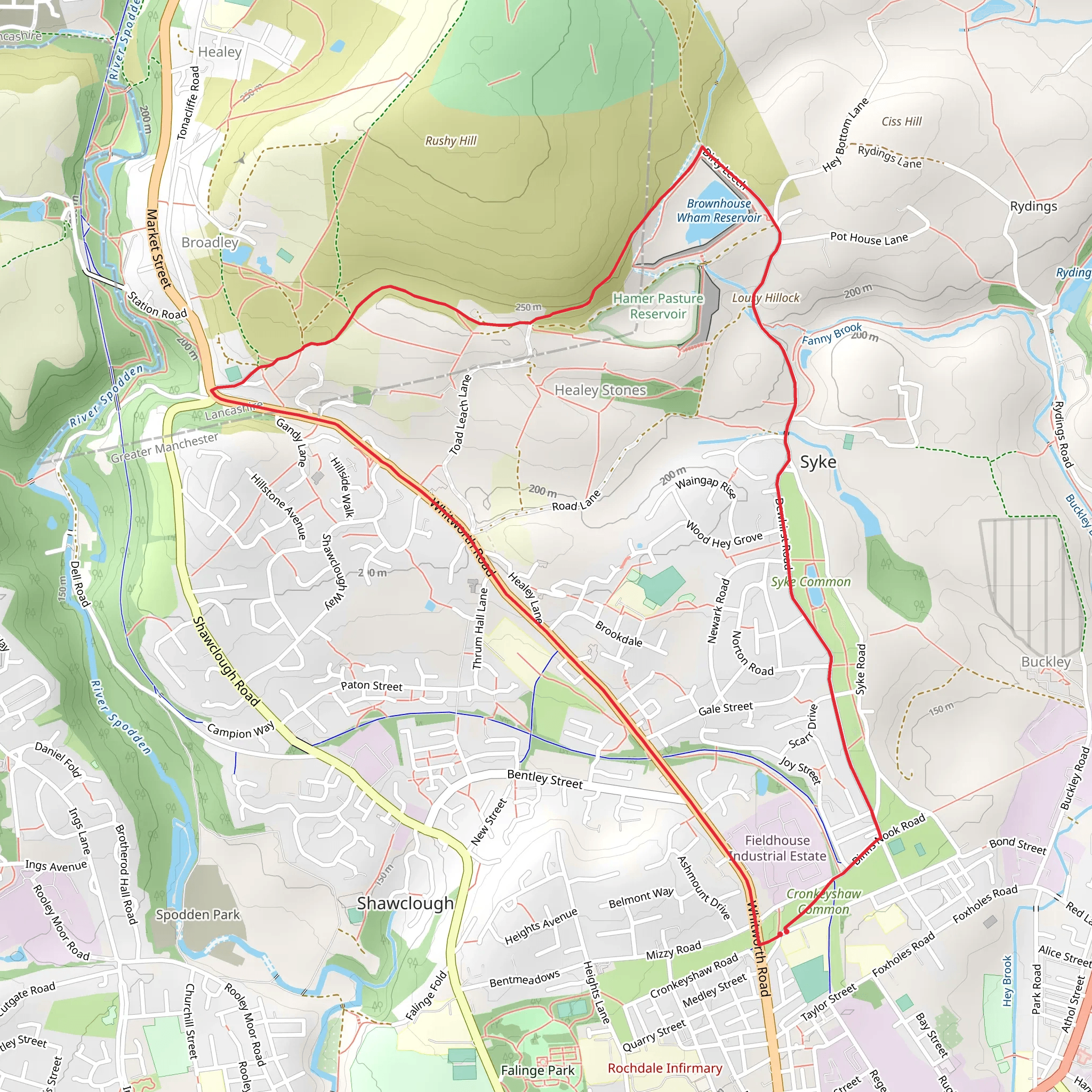 Healey Stones Loop mobile static map