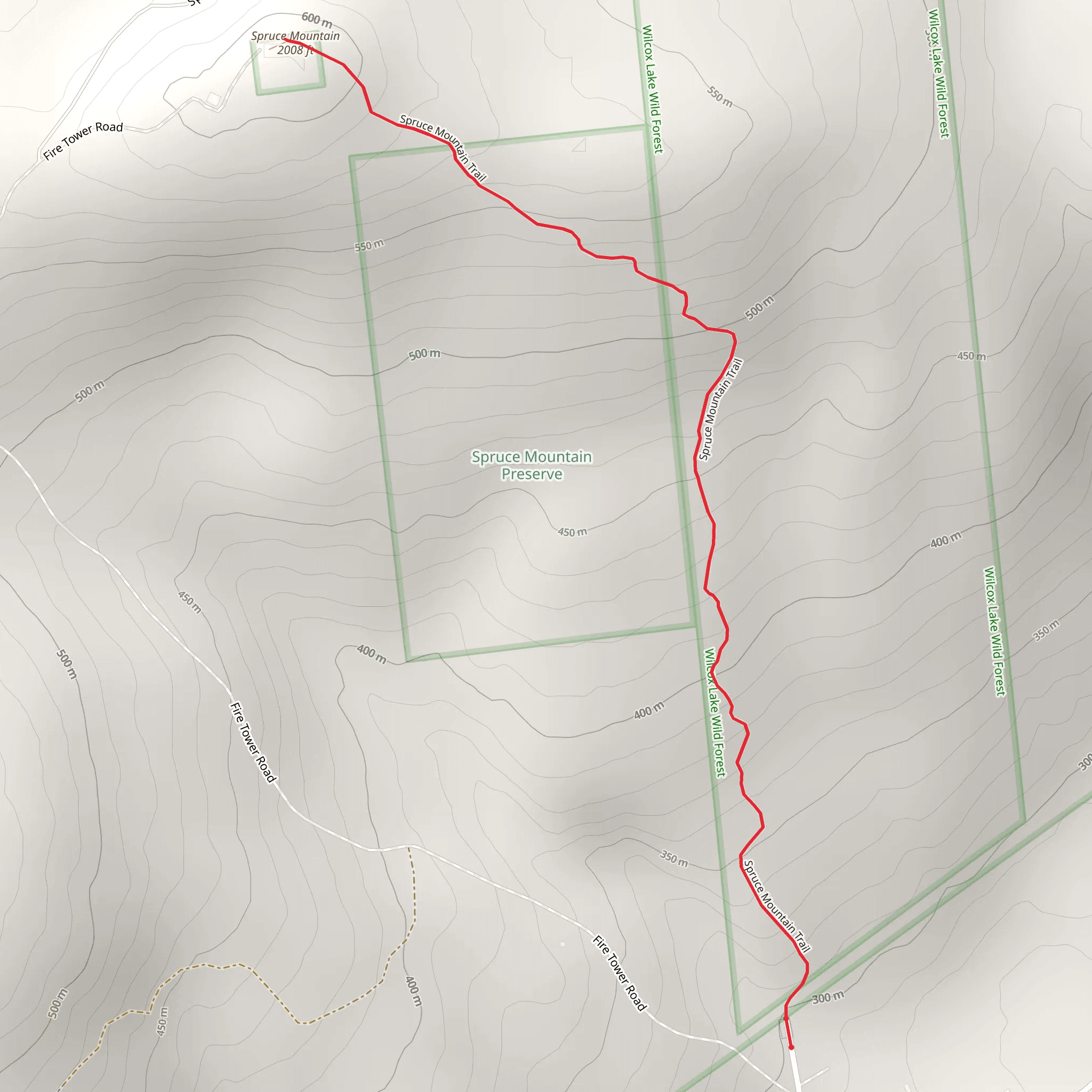 Spruce Mountain Trail via Spruce Mountain Road mobile static map