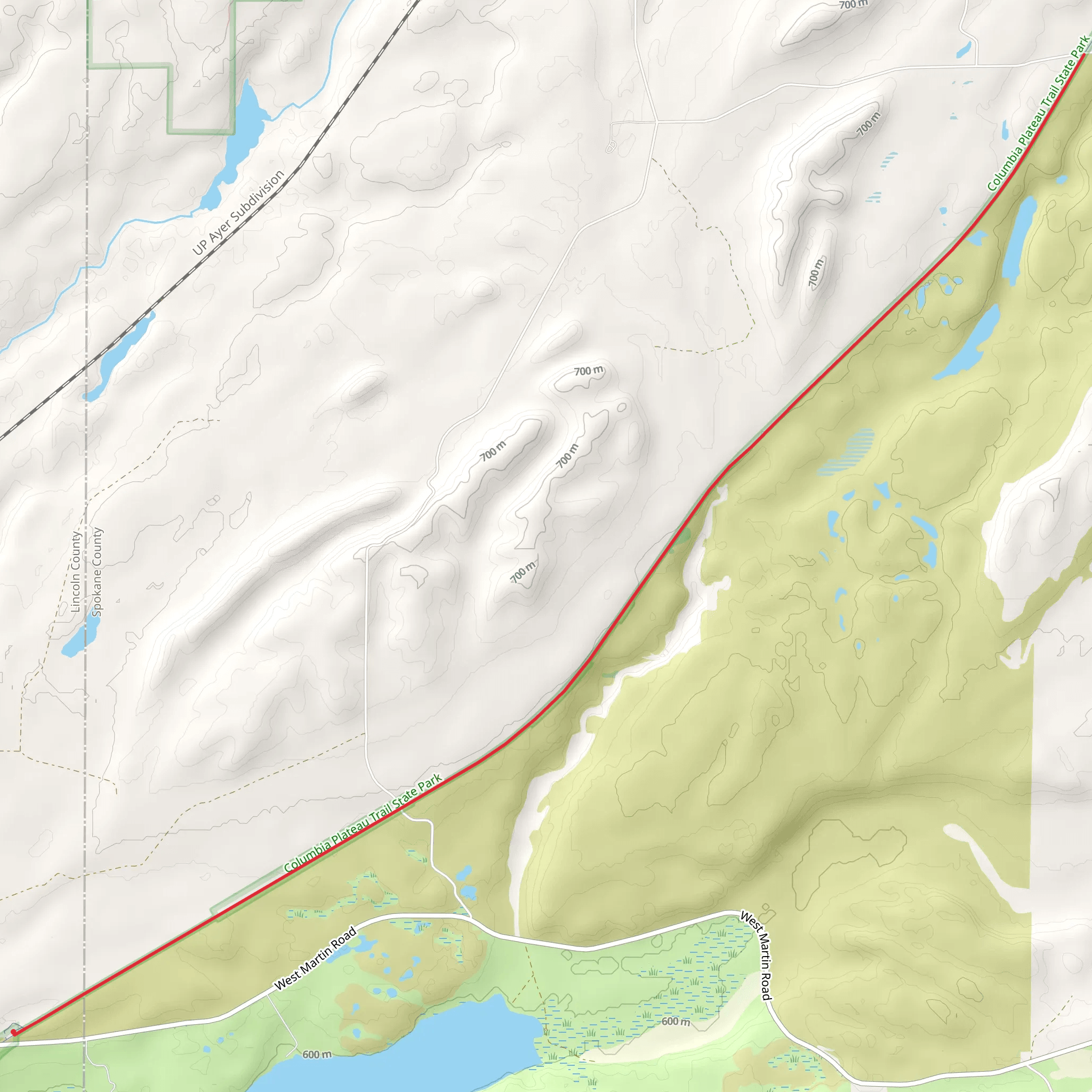Columbia Plateau Trail State Park Out and Back mobile static map