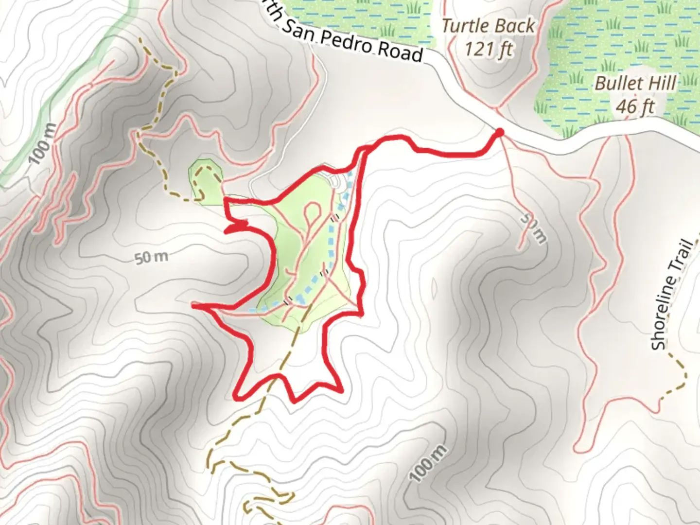 An image depicting the trail Shoreline Loop Trail and its surrounding area.
