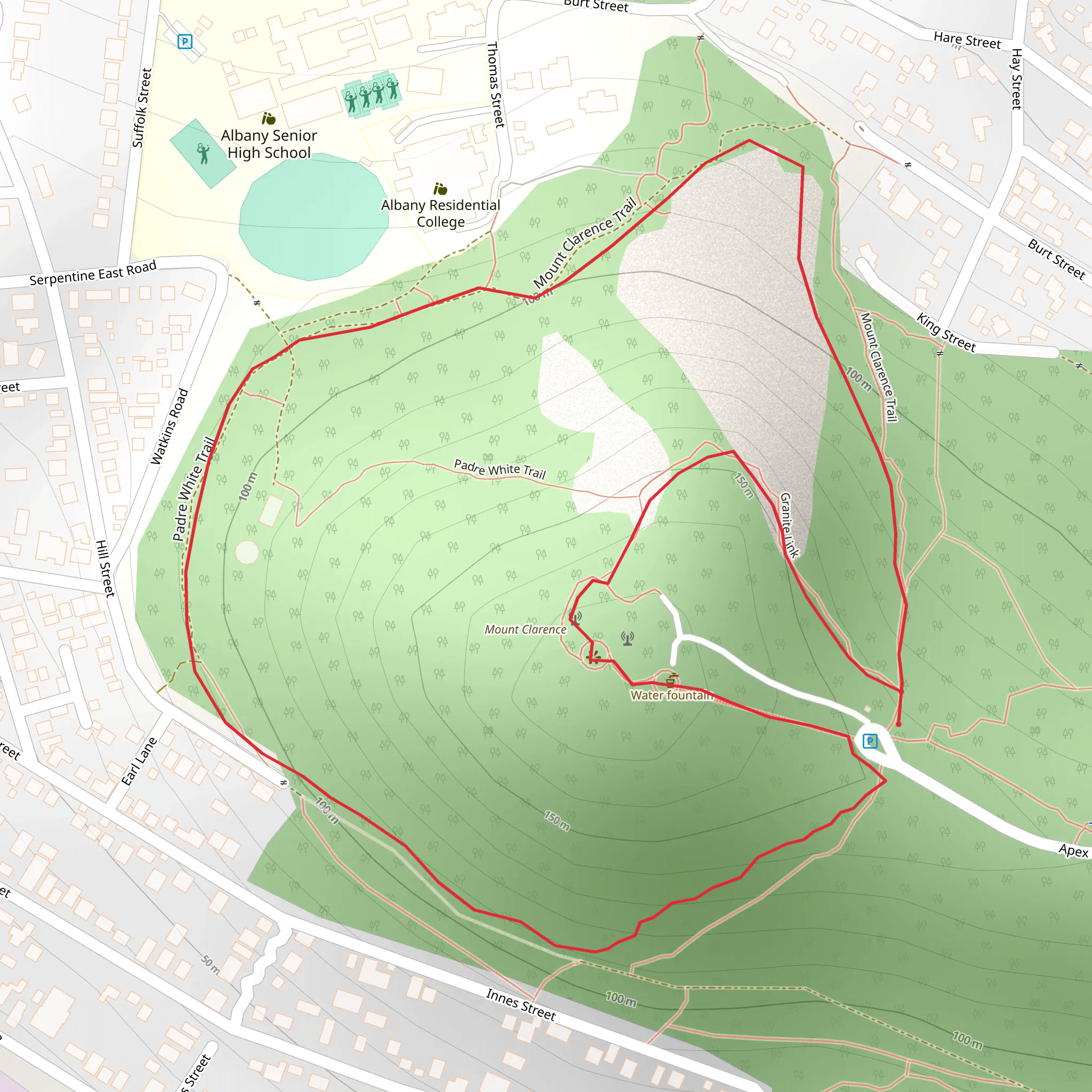 Mt Clarence Heritage and Granite Trail mobile static map