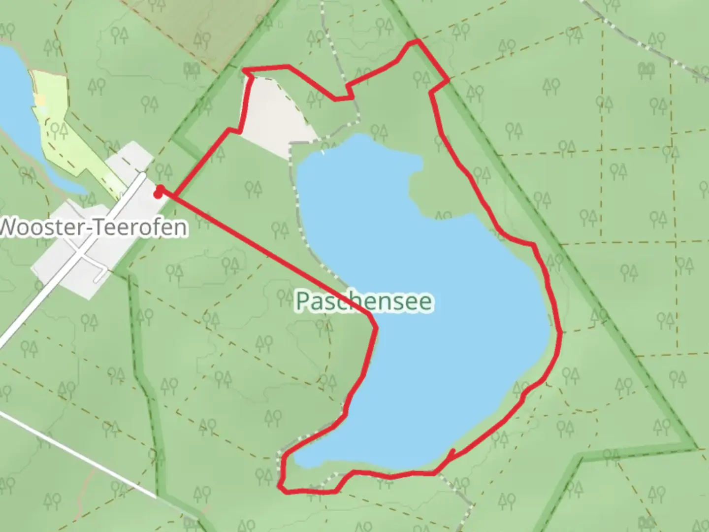 An image depicting the trail Paschensee Loop and its surrounding area.