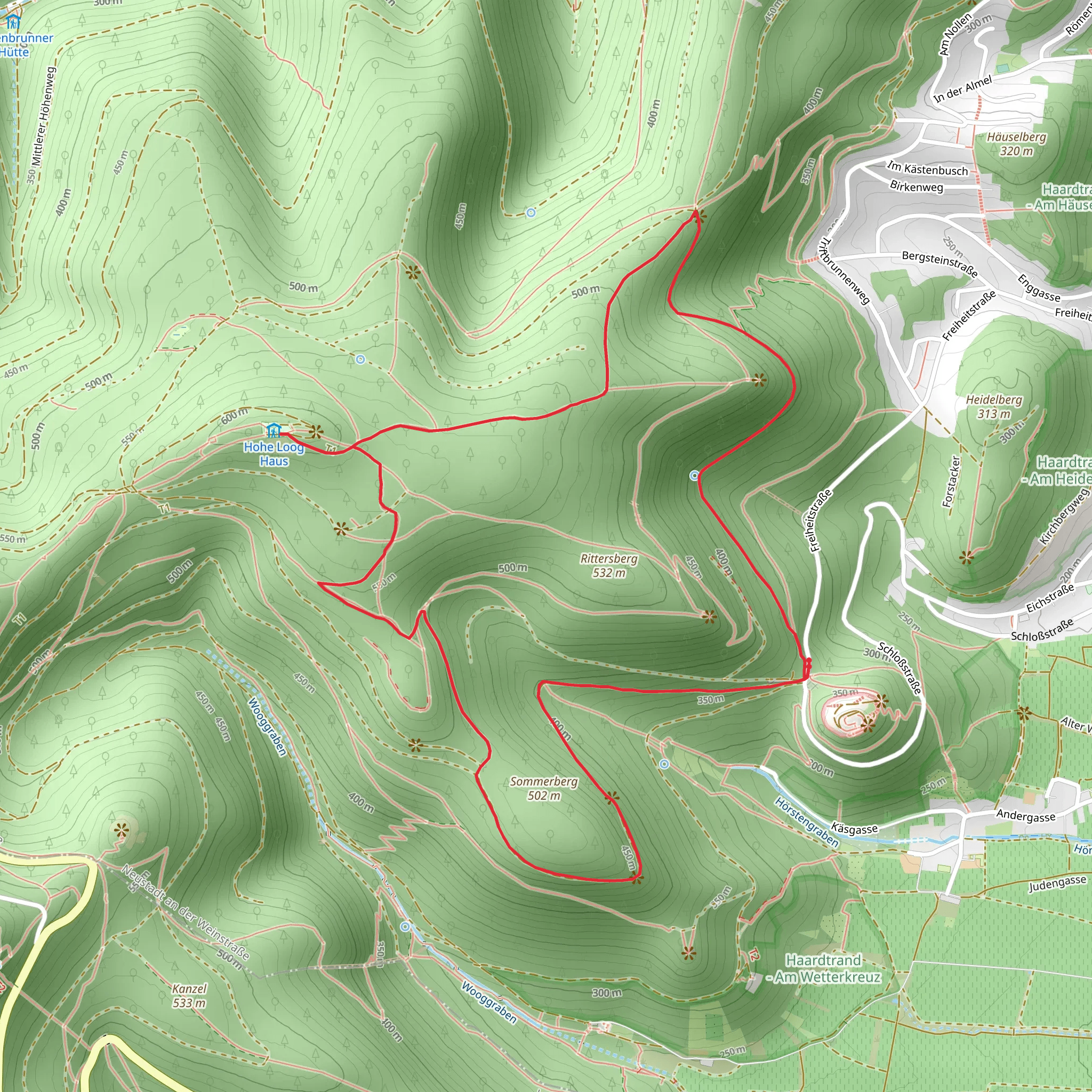 Sommerberg via Weinspange mobile static map