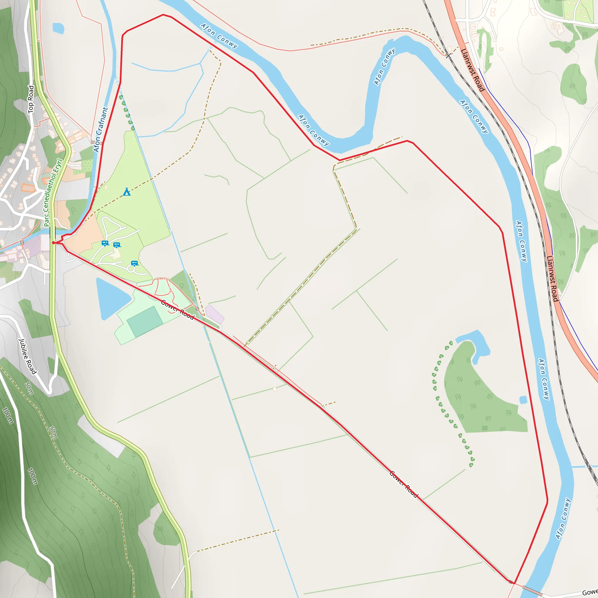 Trefriw Trail - 2 mobile static map