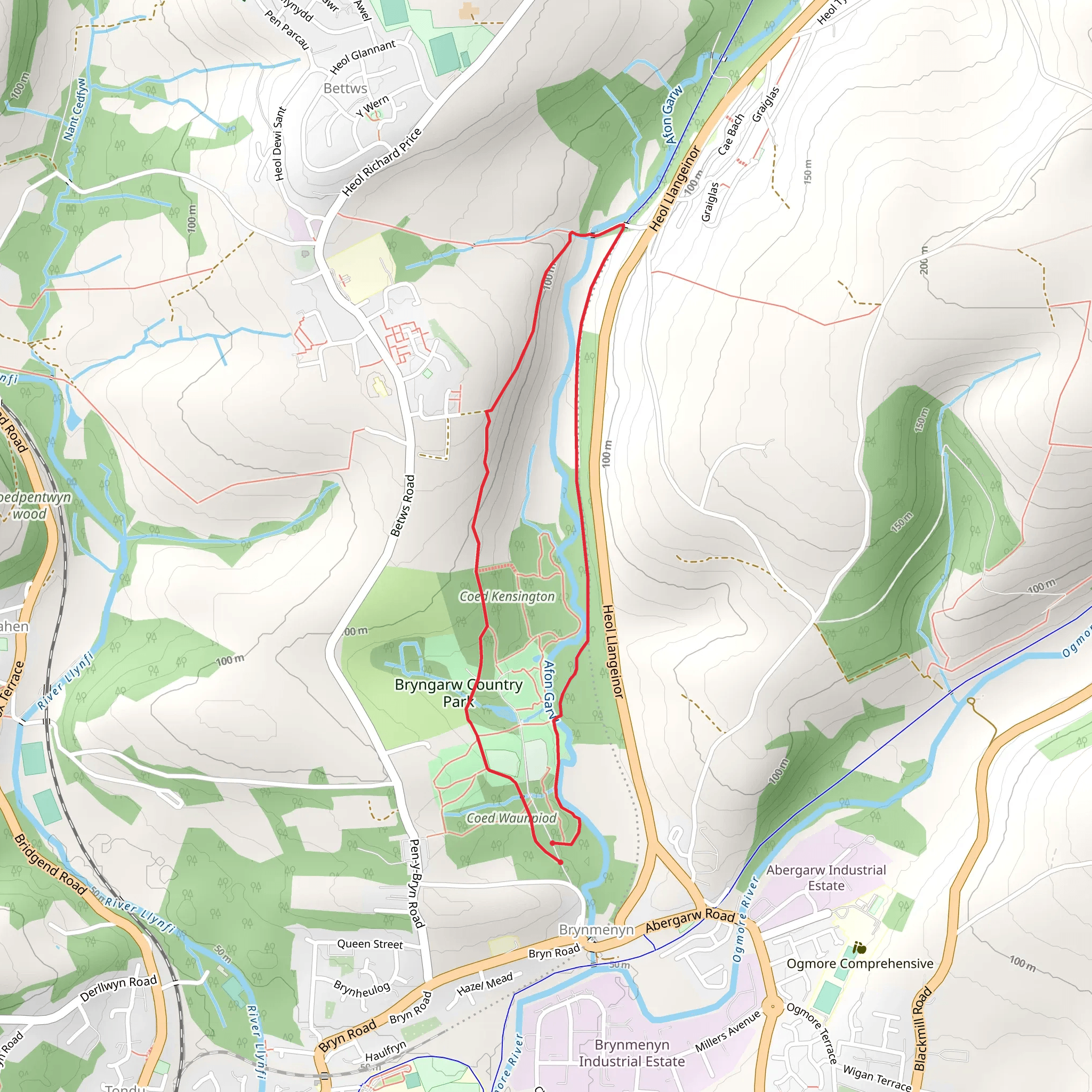 Bryngarw Country Park Walk mobile static map