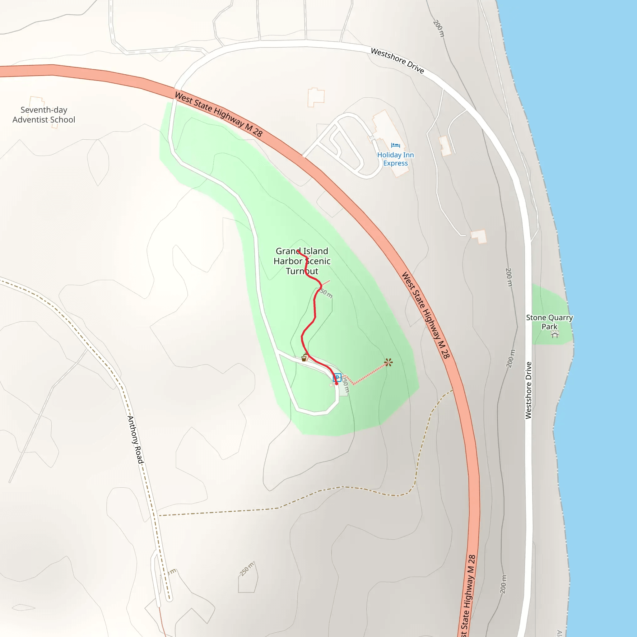 Grand Island Harbor Scenic Turnout mobile static map