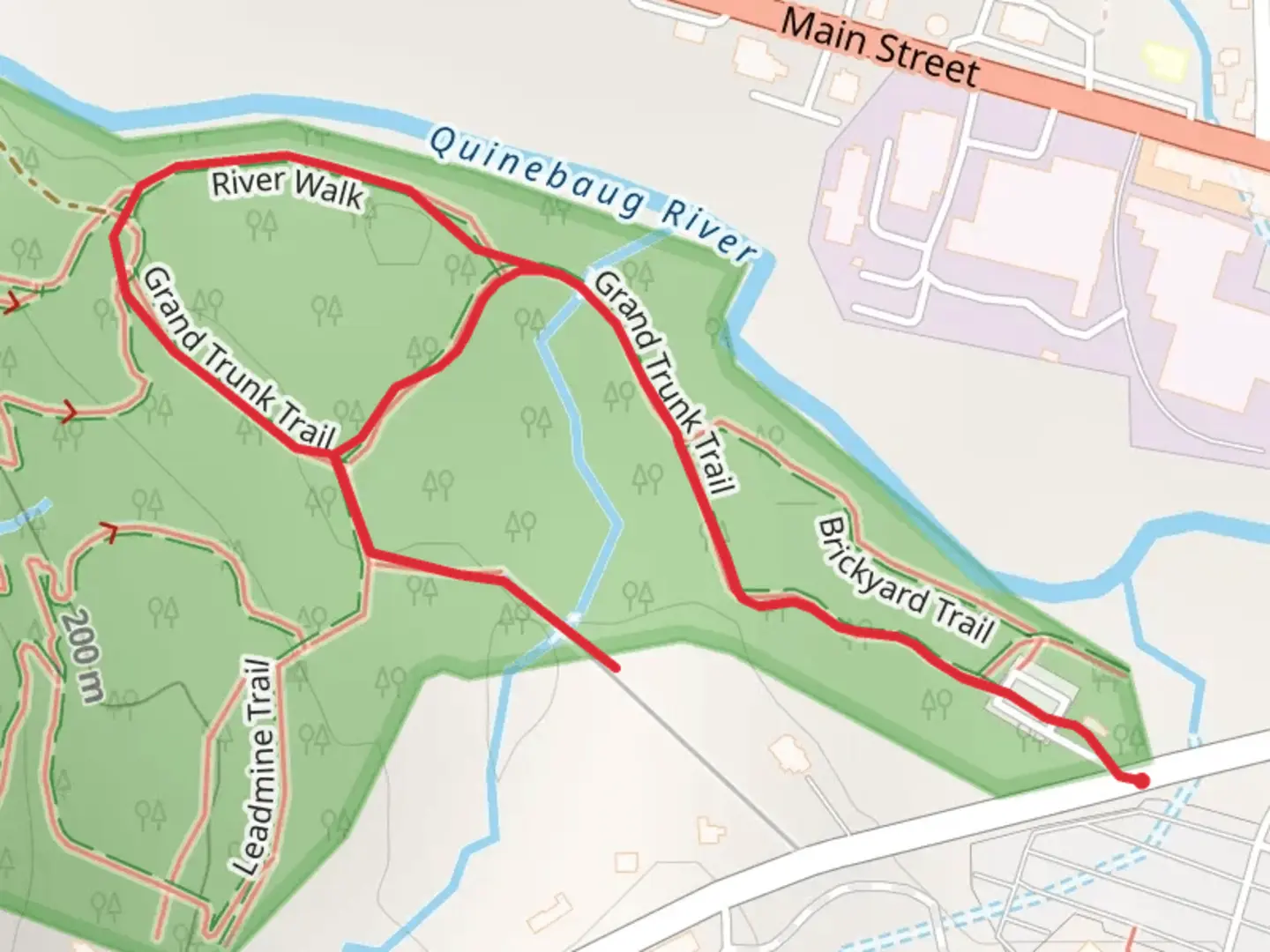 An image depicting the trail Grand Trunk Trail and its surrounding area.