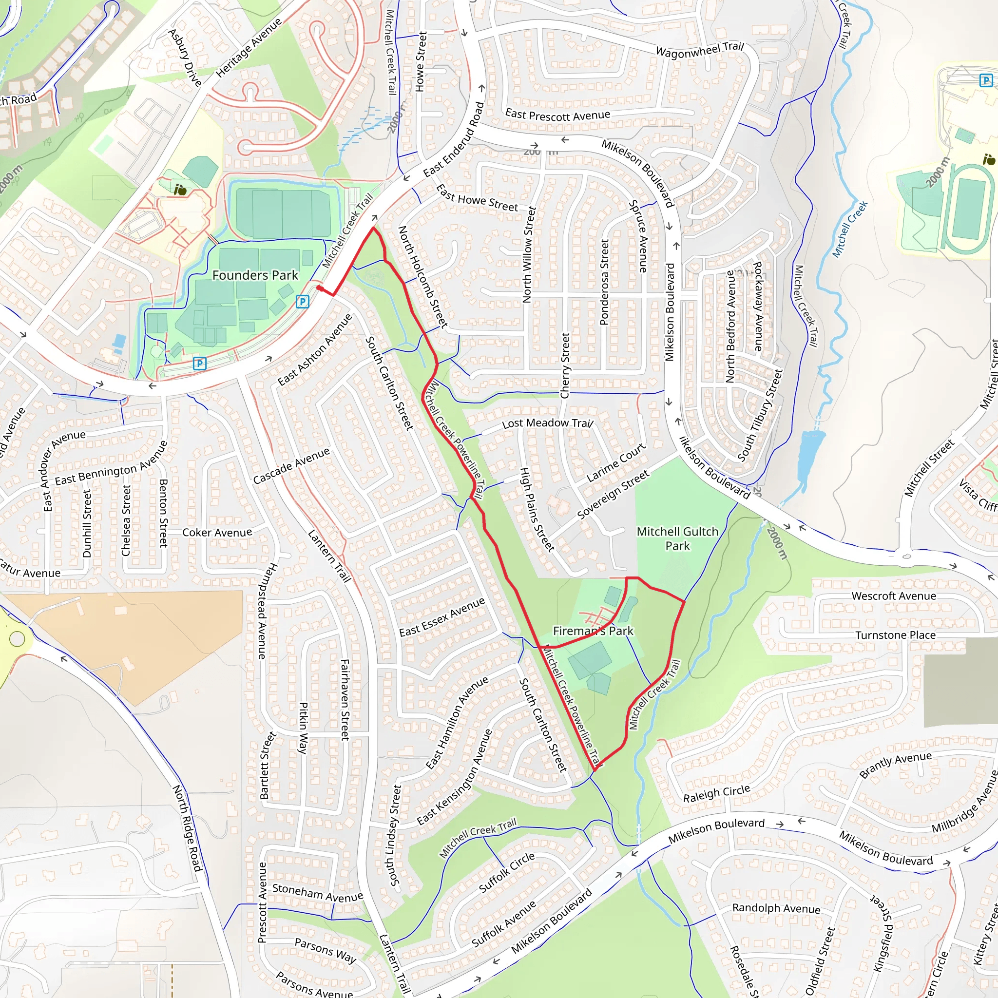 Mitchell Creek Powerline Trail mobile static map