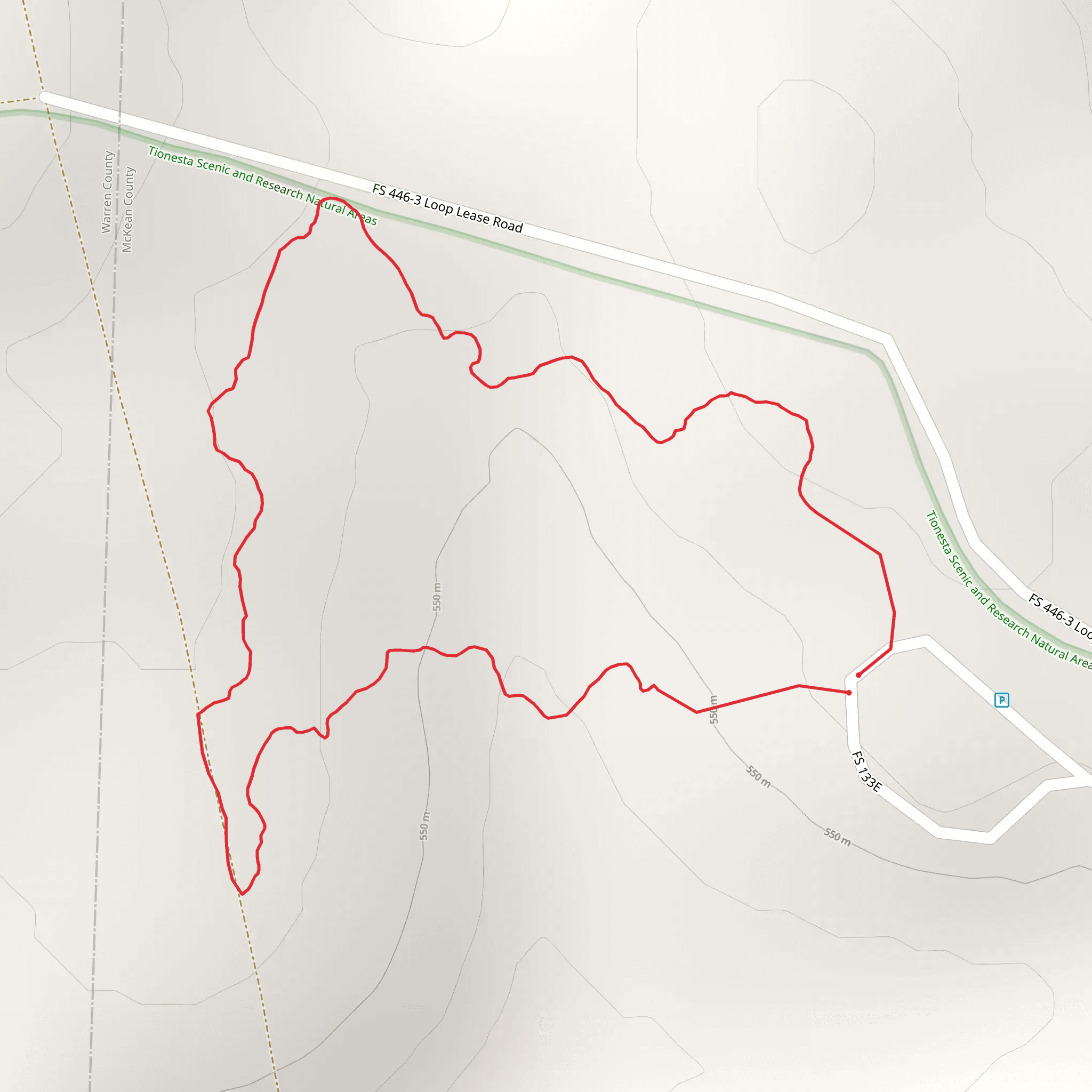 Tionesta Scenic Long Loop Trail mobile static map