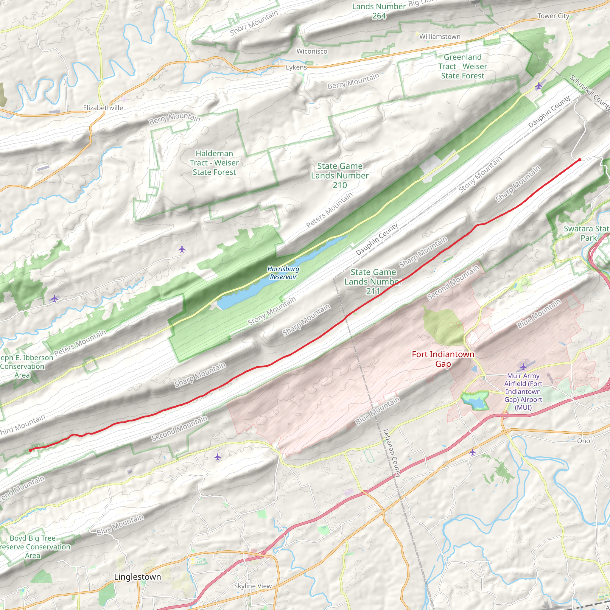 Gold Mine to Ellendale Forge Trail via Stony Creek Rail Trail mobile static map