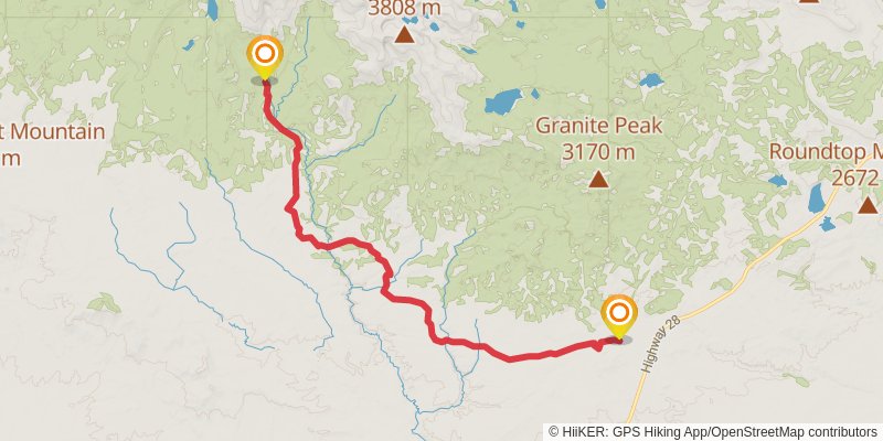 Continental Divide Trail alt 20 Map