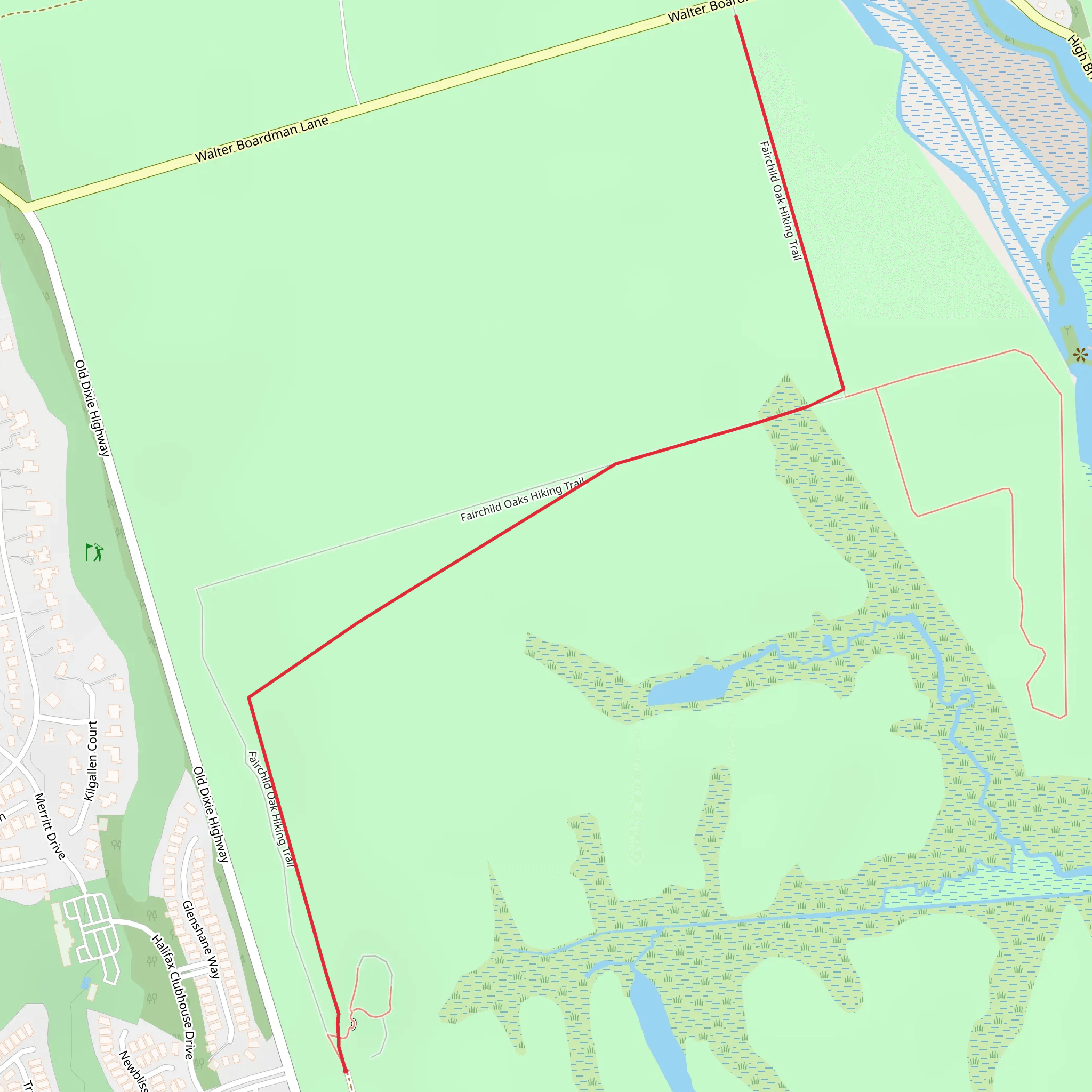 Fairchild Oaks Hiking Trail mobile static map