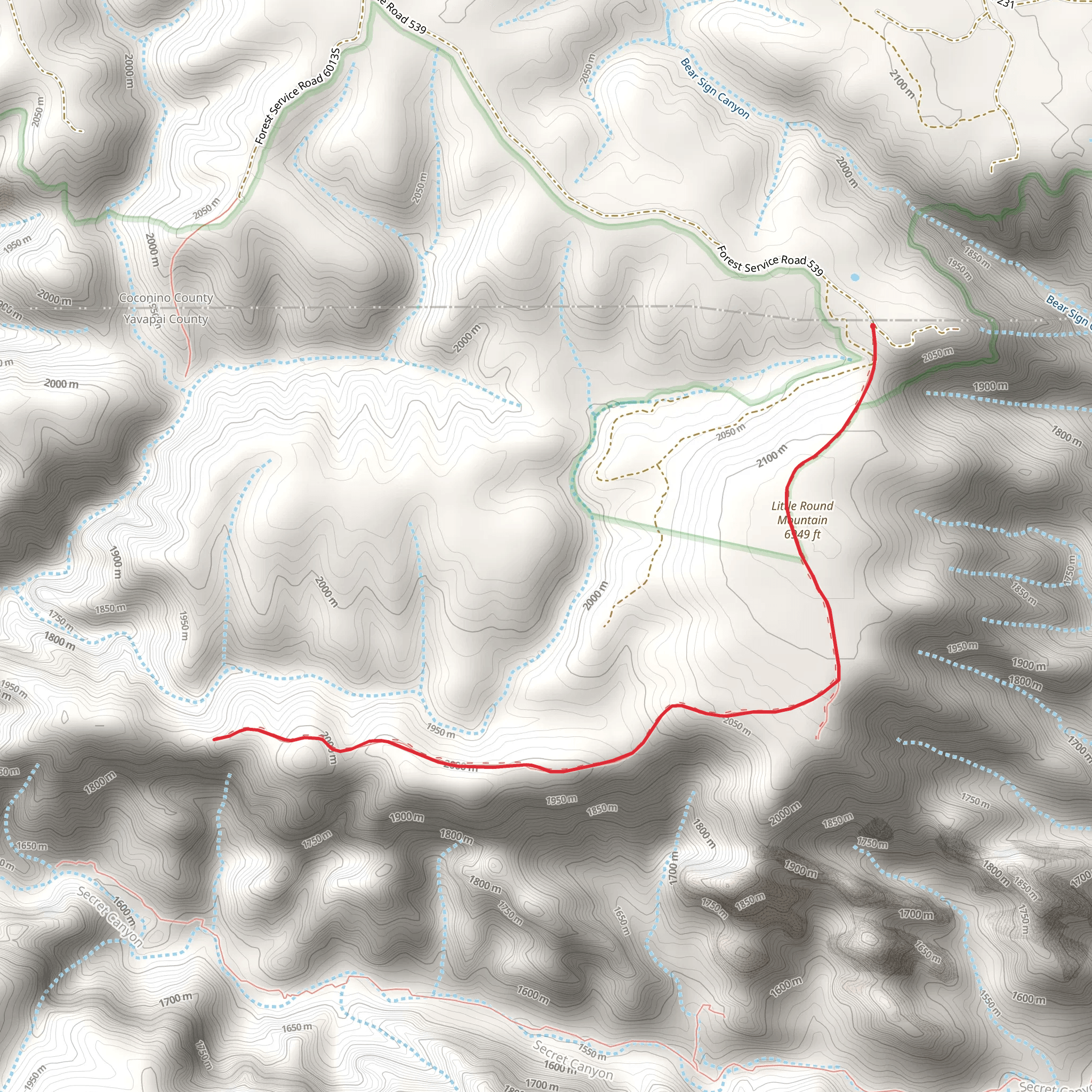 Little Round Mountain Trail mobile static map
