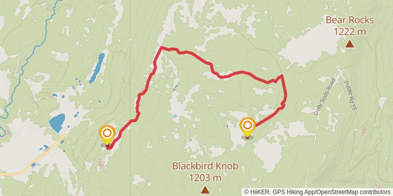 Dolly Sods Wilderness North Loop stage 2 Map