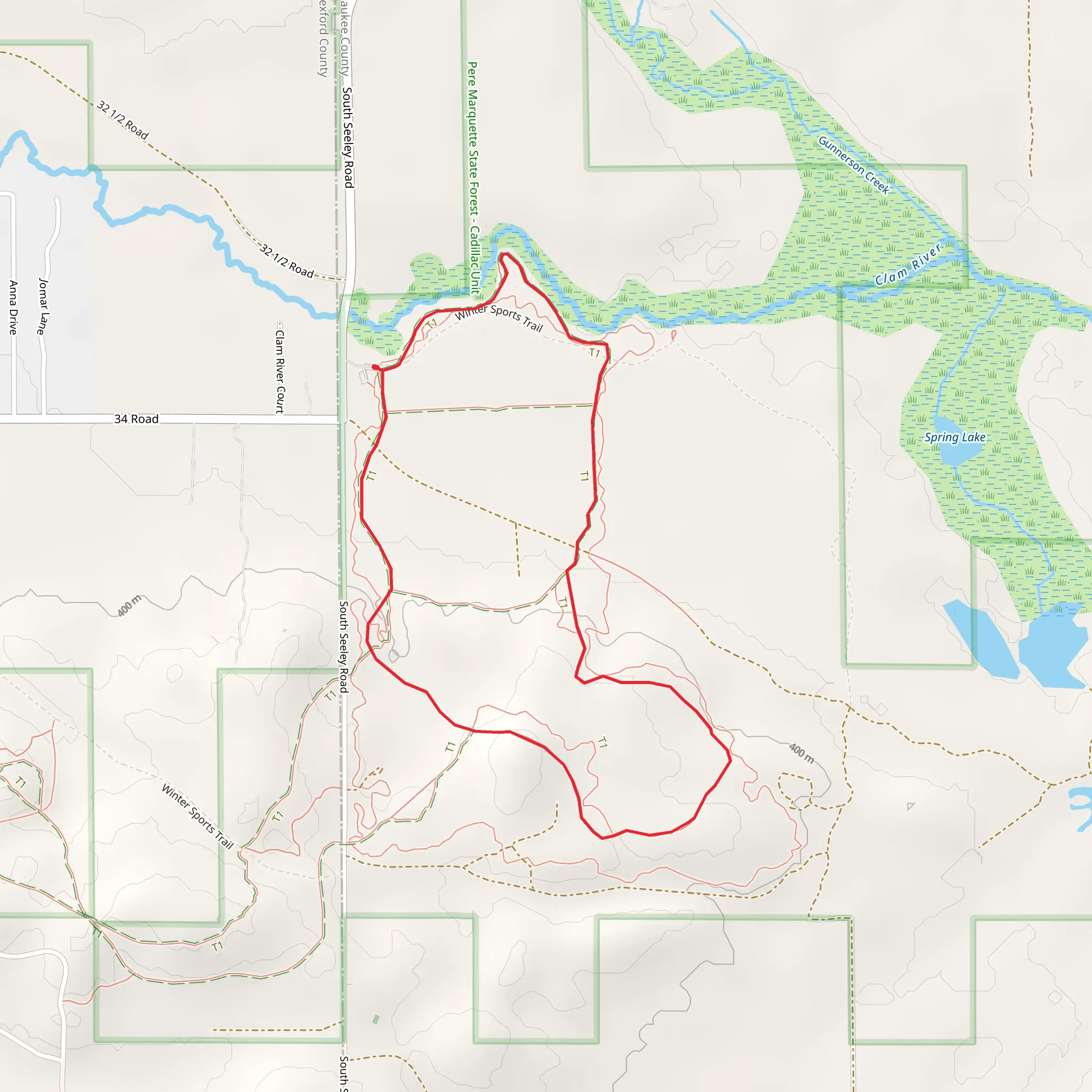 Cadillac Pathway Loop mobile static map