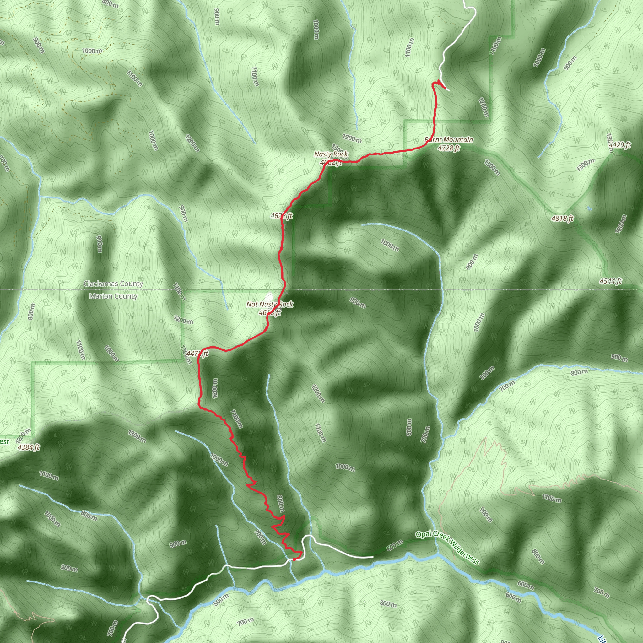 Not Nasty Rock via Nasty Rock Trail mobile static map